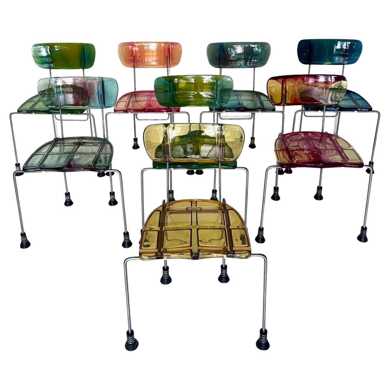 Set of 8 Broadway chairs, Gaetano Pesce, Bernini, 1993