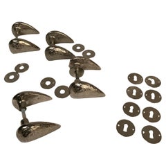 Set of 8 bronze sculptural door handles in the style of Garouste et Bonetti