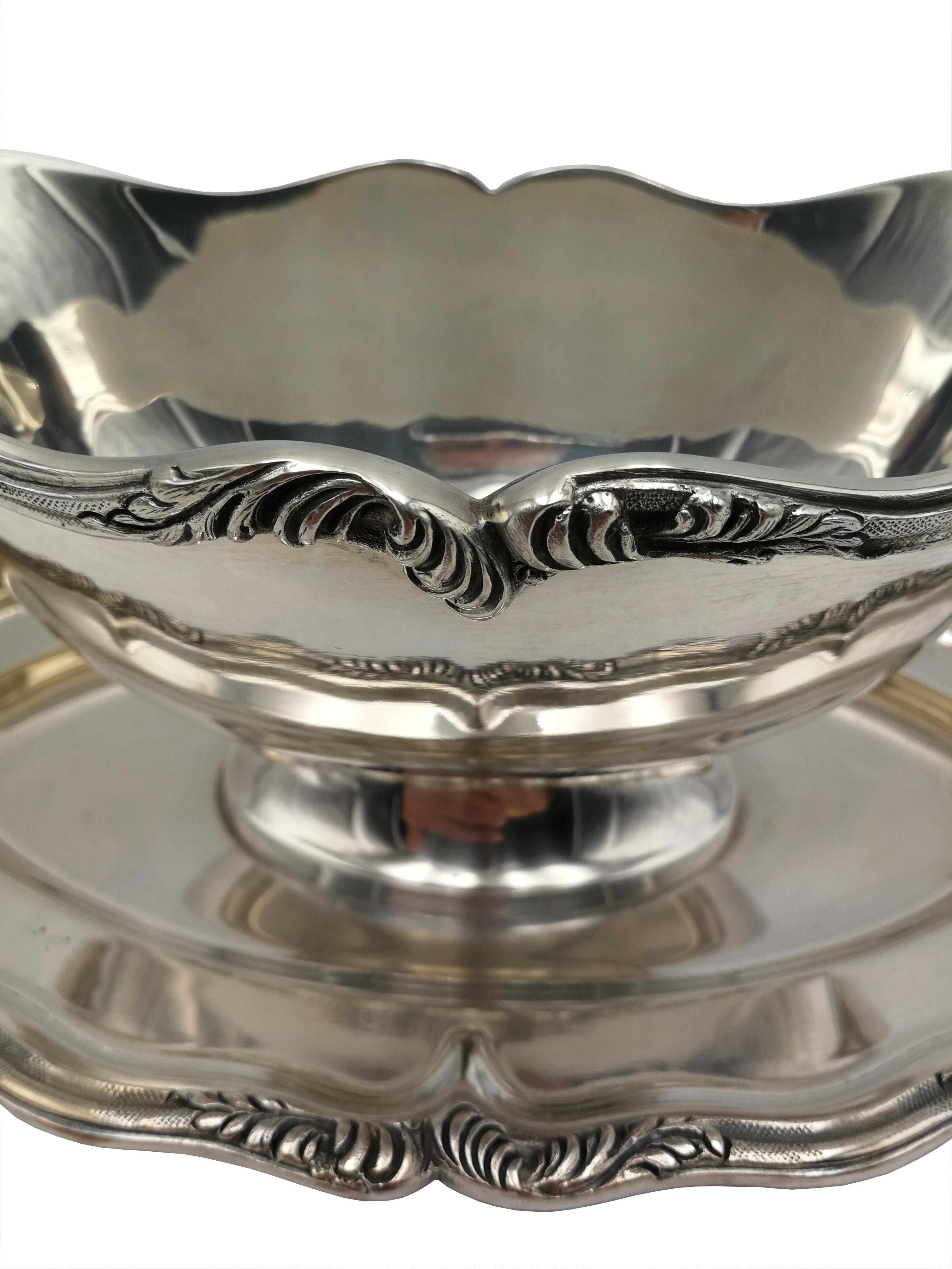 Set of 8 Bruno Wiskemann Silver Plated Serving Parts in Louis XV 20th Century For Sale 2