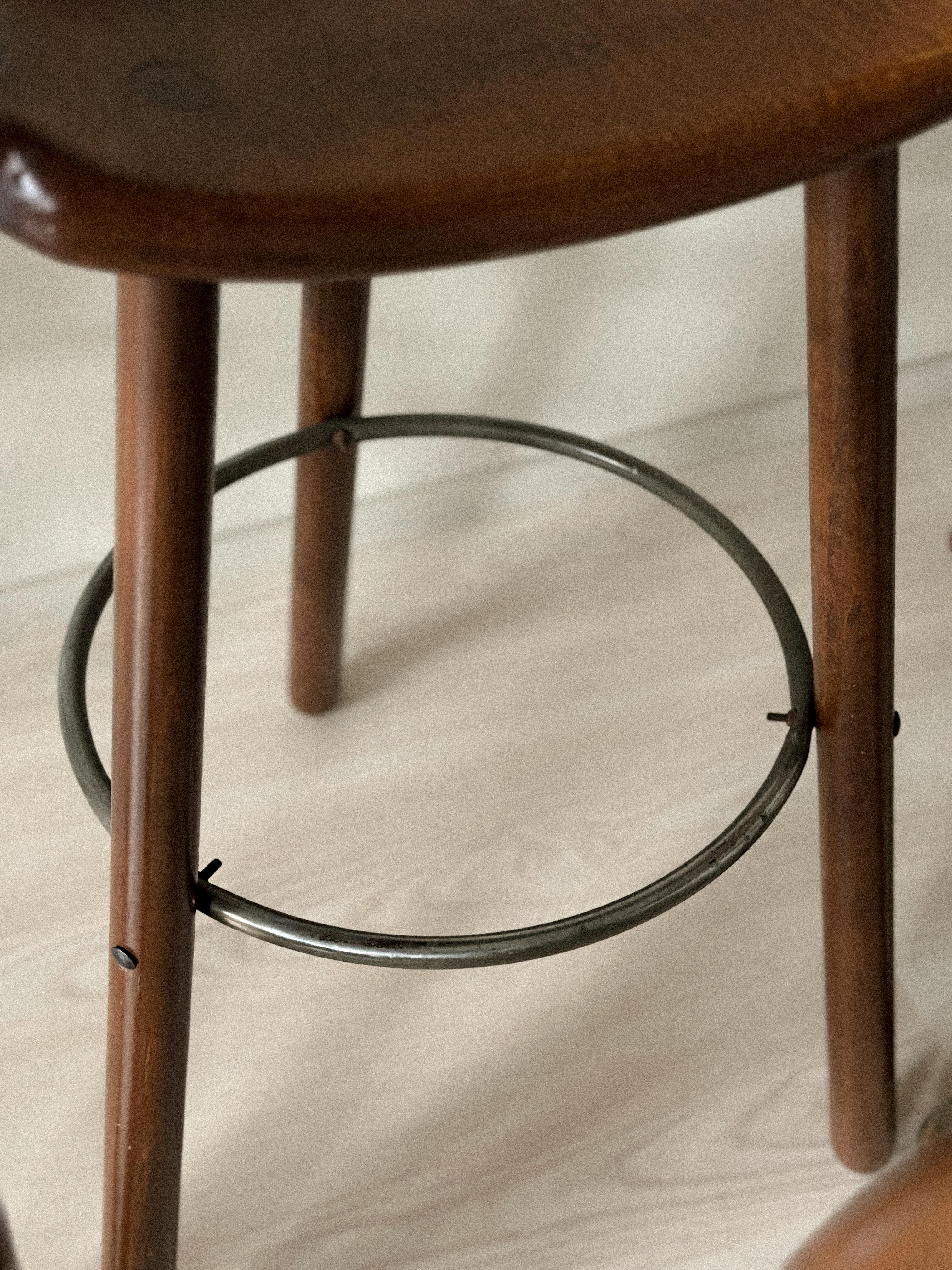 Set of 8 Brutalist Bar Stools, Europe, circa 1970s For Sale 3