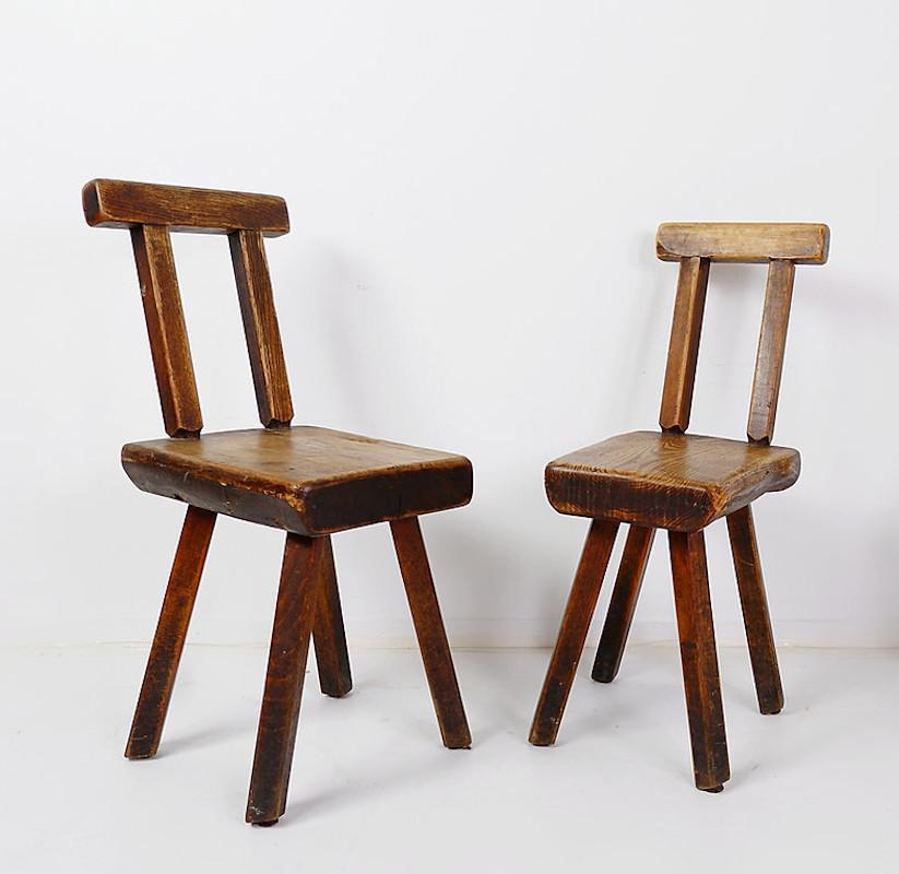 Set of 8 brutalist chairs by Mobichalet - Belgium In Good Condition In Brussels , BE
