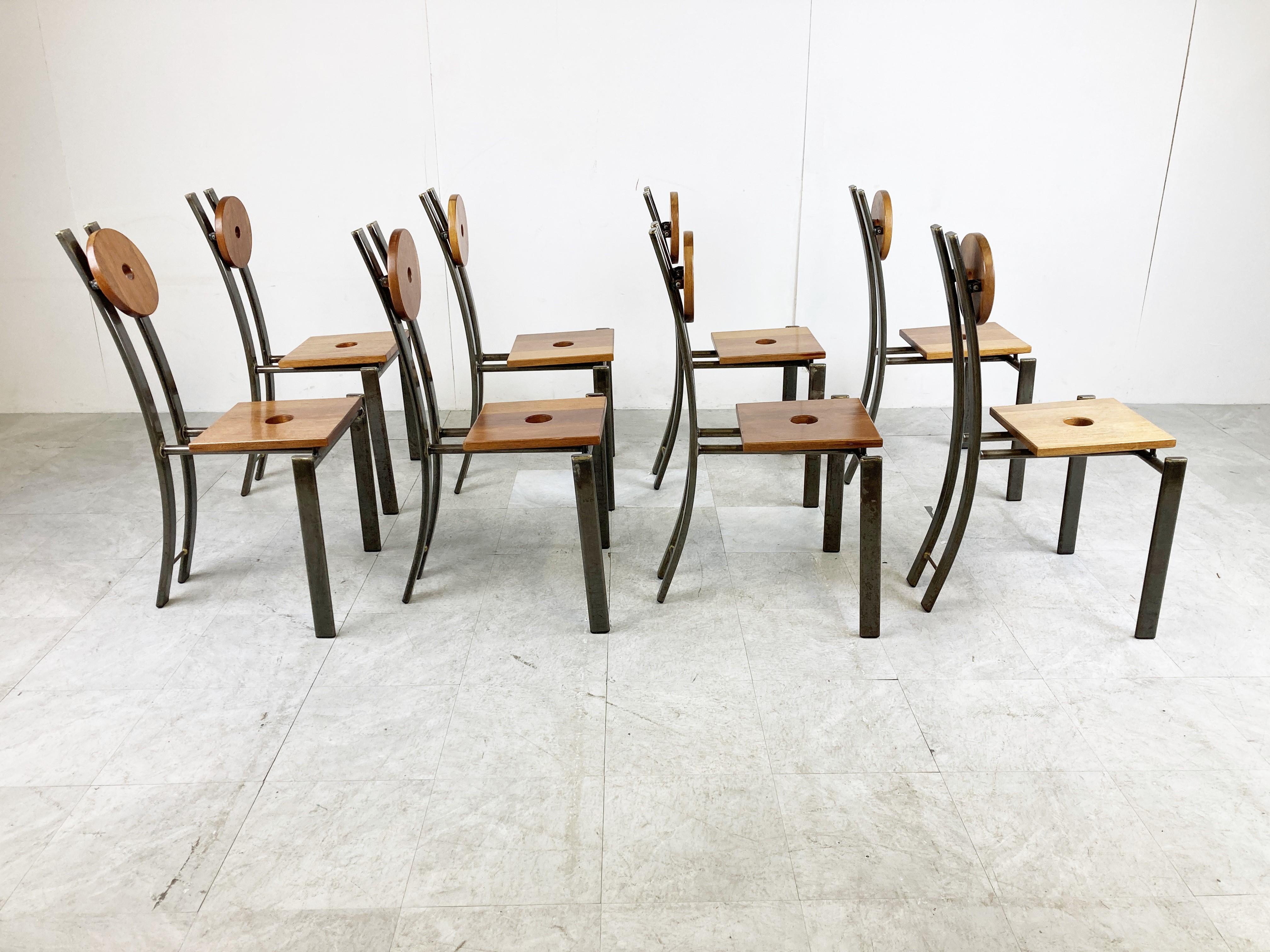 Set of 8 Brutalist Dining Chairs, 1970s 2
