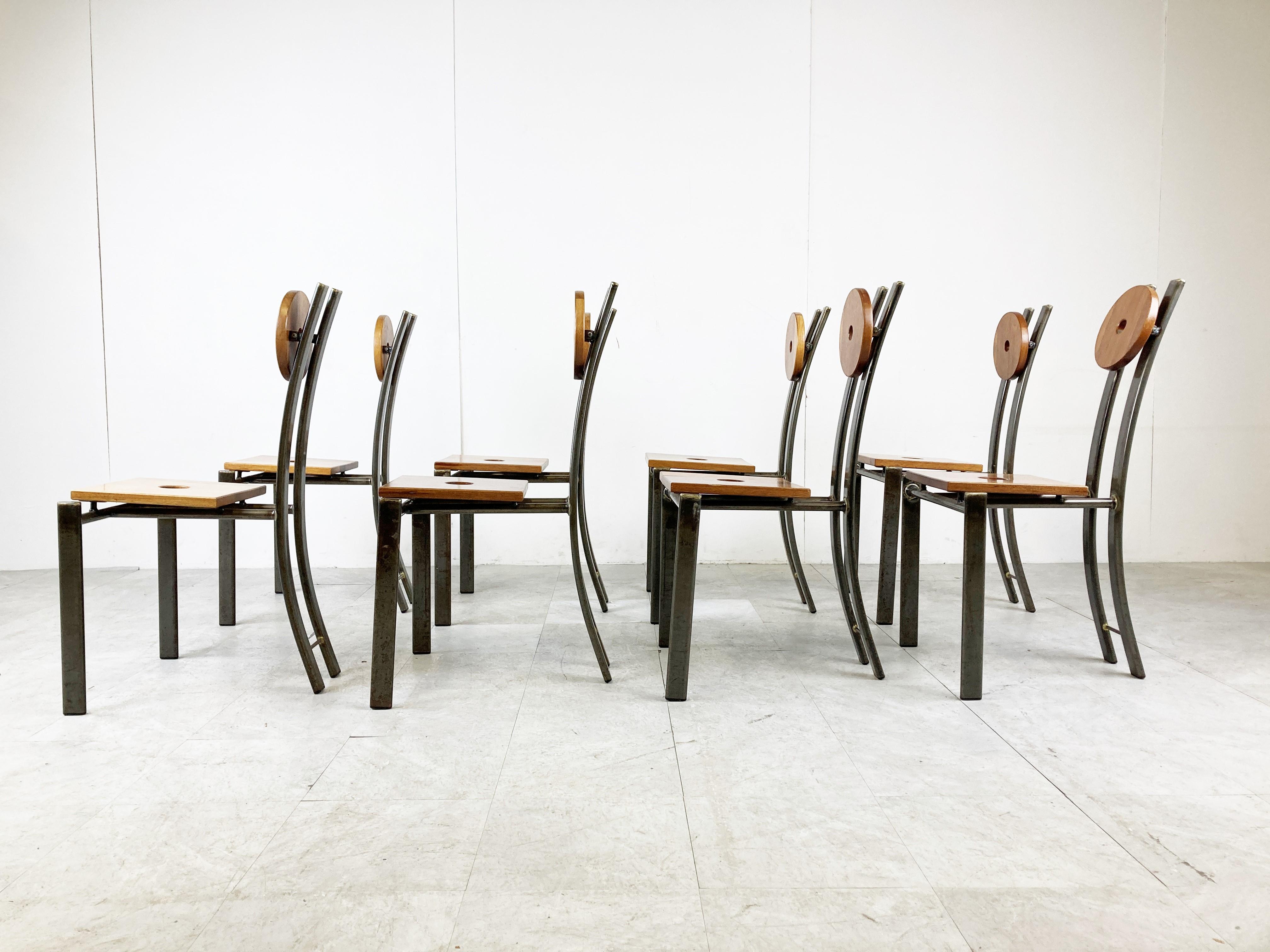 Set of 8 Brutalist Dining Chairs, 1970s 3