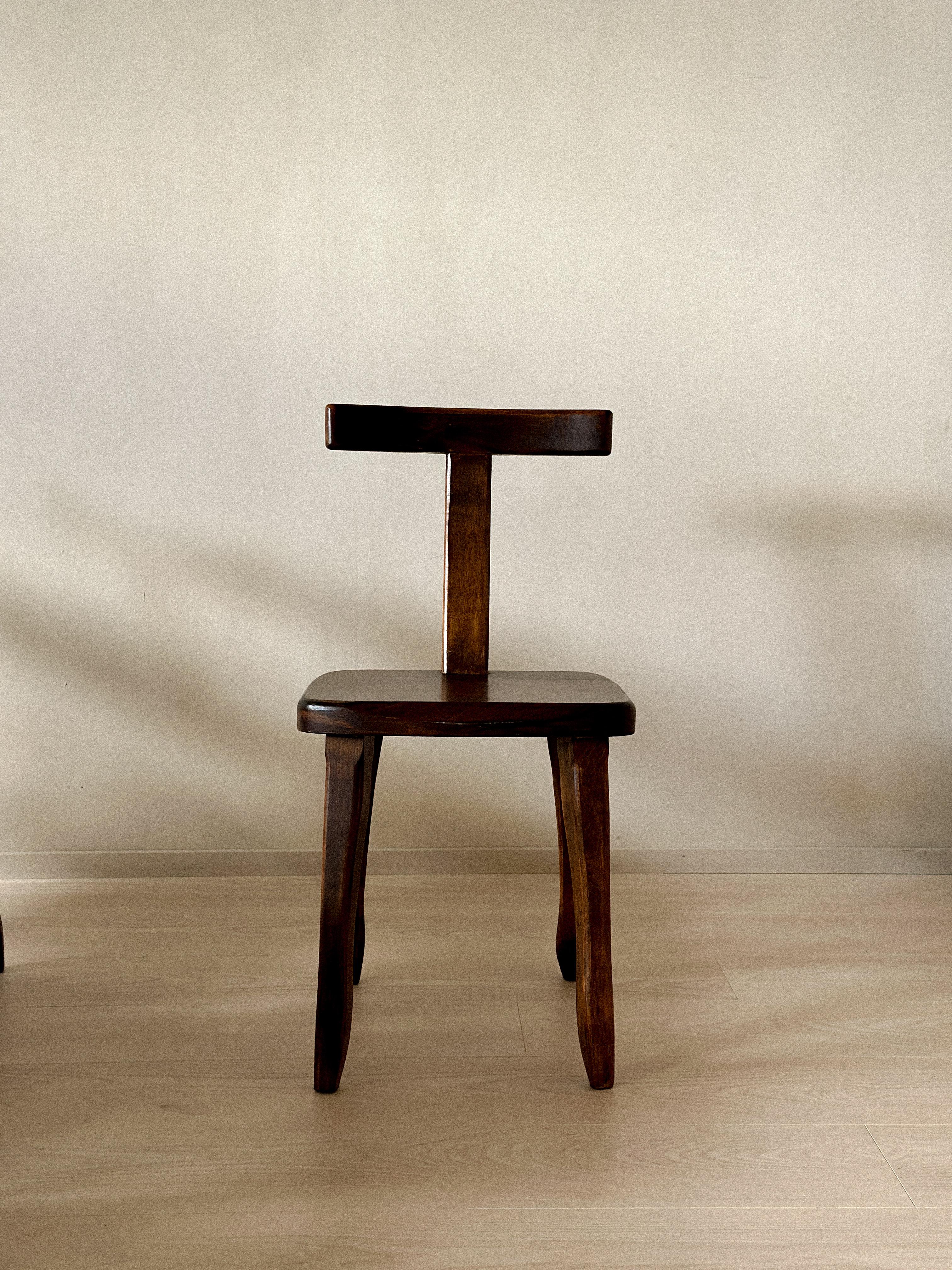 Set of 8 Brutalist Dining Chairs, Aranjou, France c. 1960s en vente 6