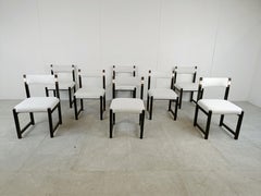 Ensemble de 8 chaises de salle à manger brutalistes par Emiel Veranneman pour Decoene, 1970