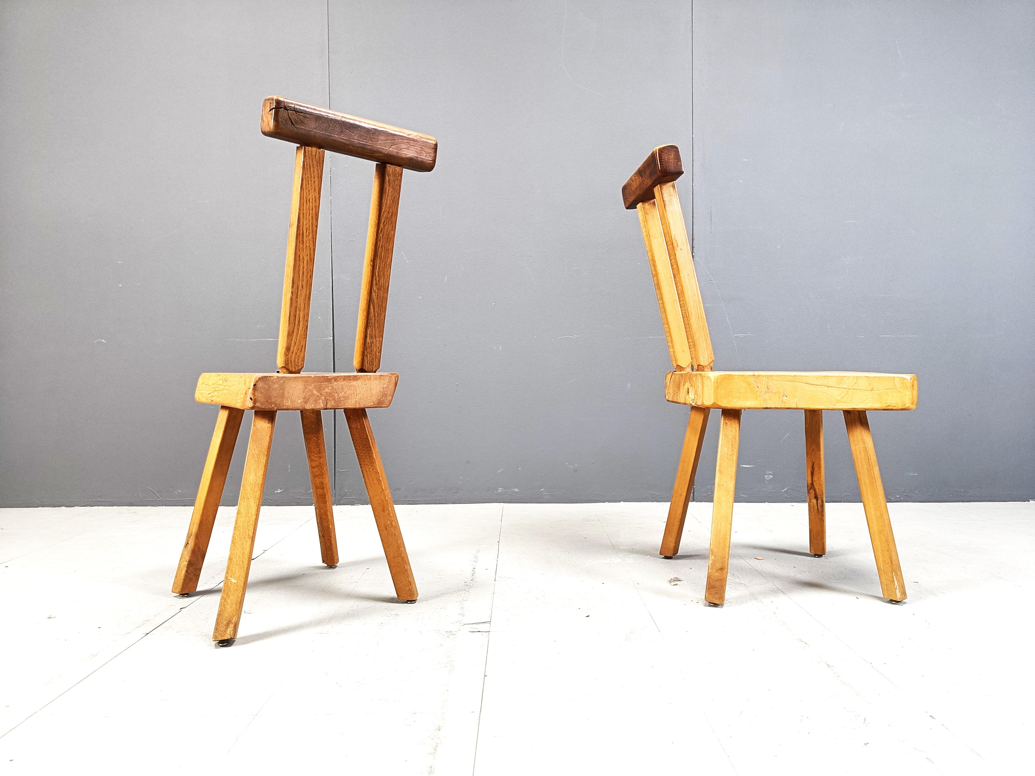 Set of 8 Brutalist dining chairs by mobichalet, 1960s 4
