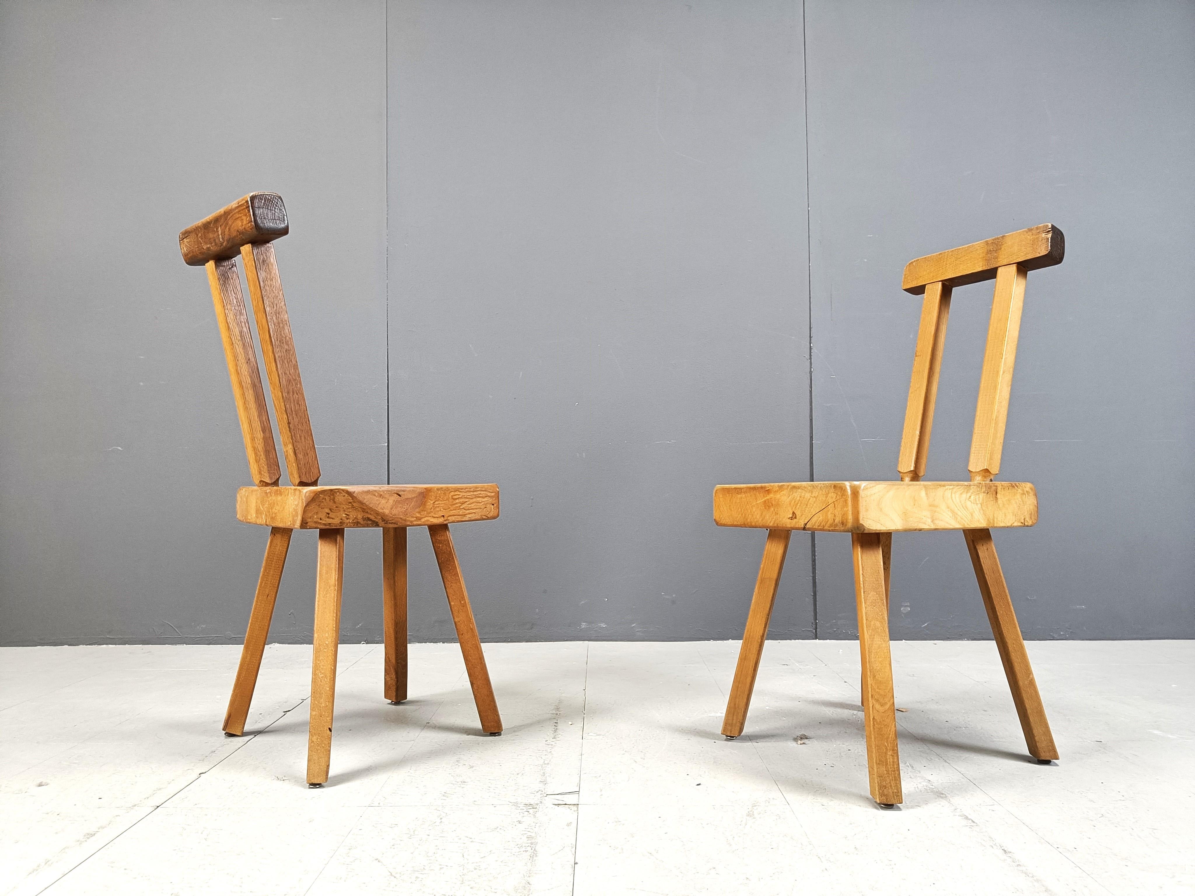 Set of 8 Brutalist dining chairs by mobichalet, 1960s 6