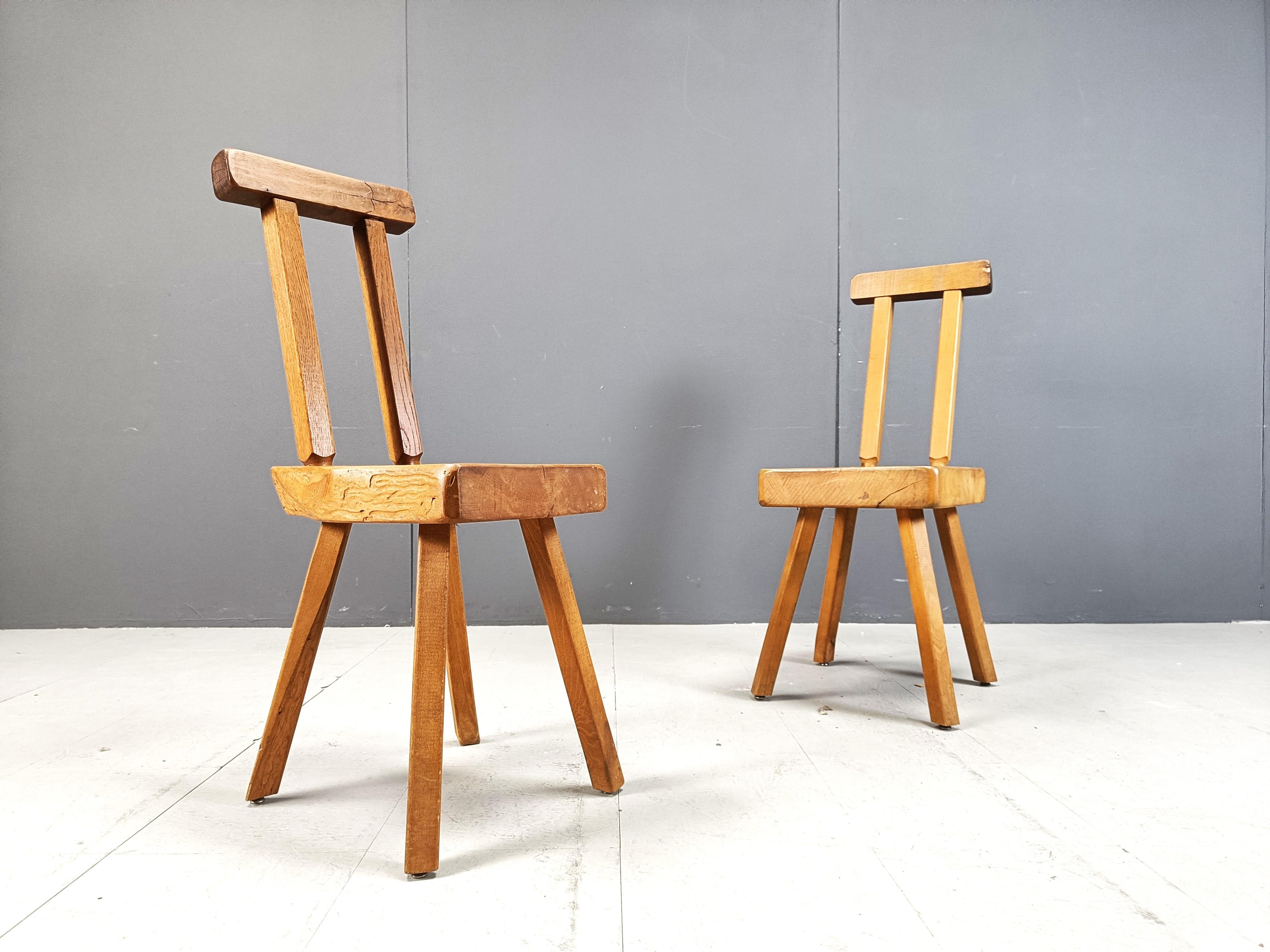 Set of 8 Brutalist dining chairs by mobichalet, 1960s 3
