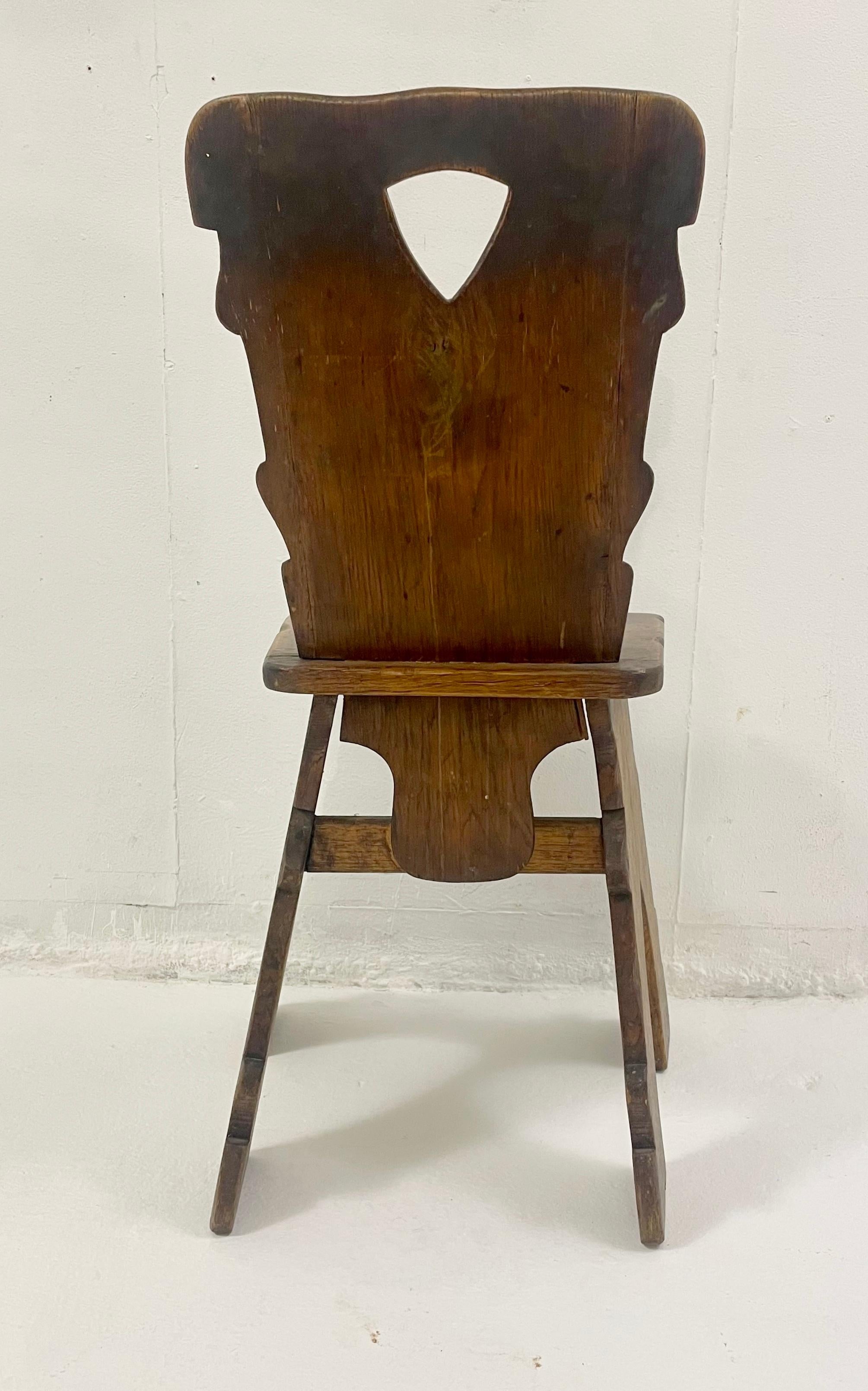 Set of 8 brutalist oak chairs - 1940s.