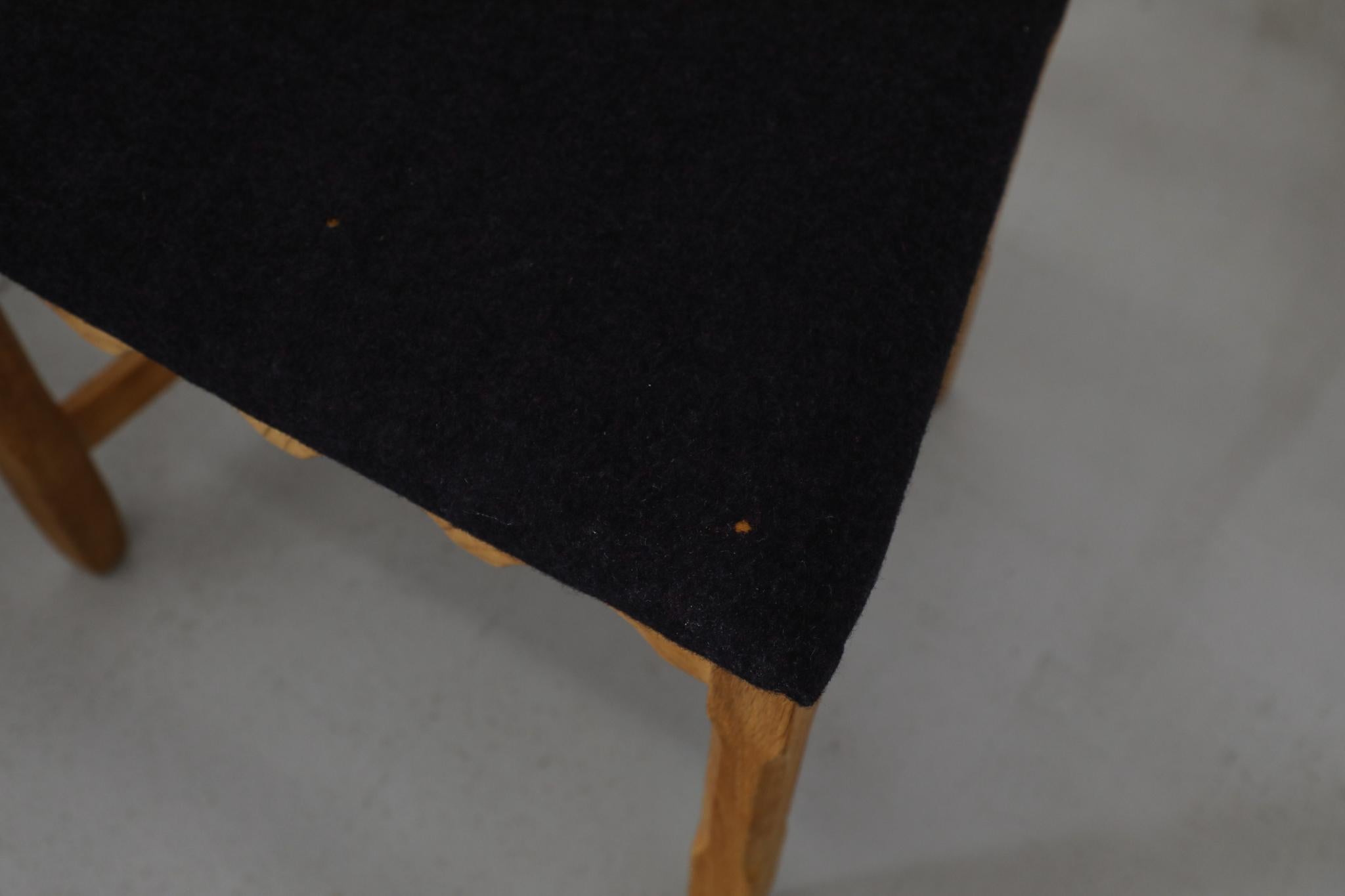 Set of 8 Brutalist Oak Decorative Back Dining Chairs by Henning Kjaernulf For Sale 8