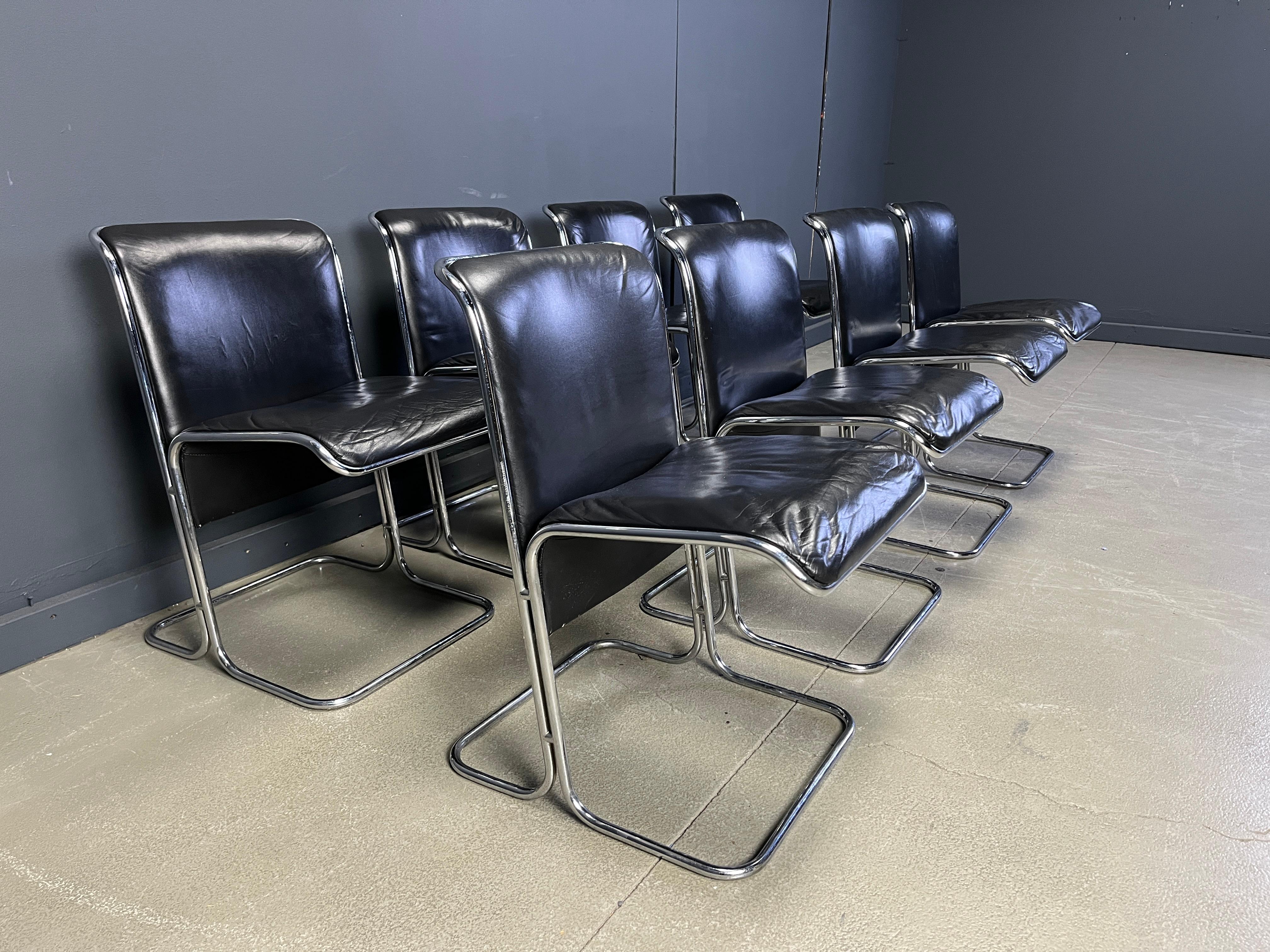 Set of 8 Calla chairs by Antonio Ari Colombo dining chairs, 1970s (Ende des 20. Jahrhunderts) im Angebot