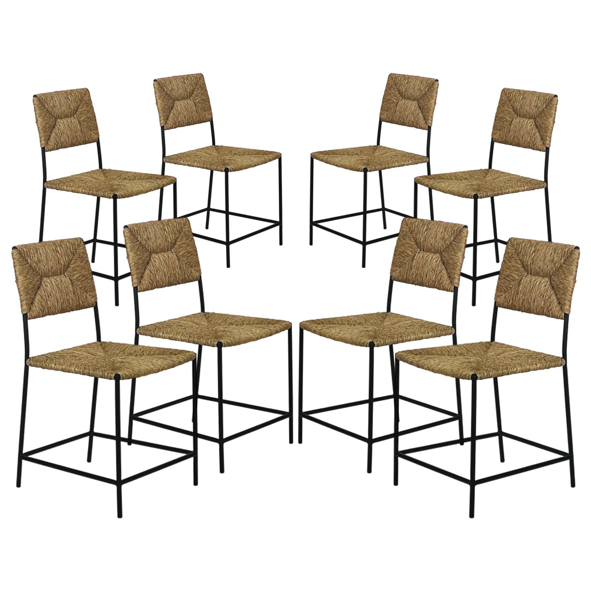 Conjunto de 8 sillas de comedor "Campagne" de Design Frères