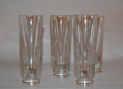 Set von 8 Carlo Moretti Modernes schweres mundgeblasenes Glas Trinkgläser Glaswaren Italien