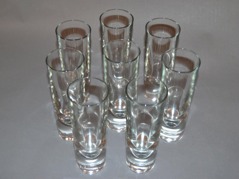 Set of 8 Carlo Moretti Modern Heavy Blown Glass Drinking Glasses