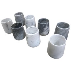 Set of 8 Carrara Marble Glasses, Italy