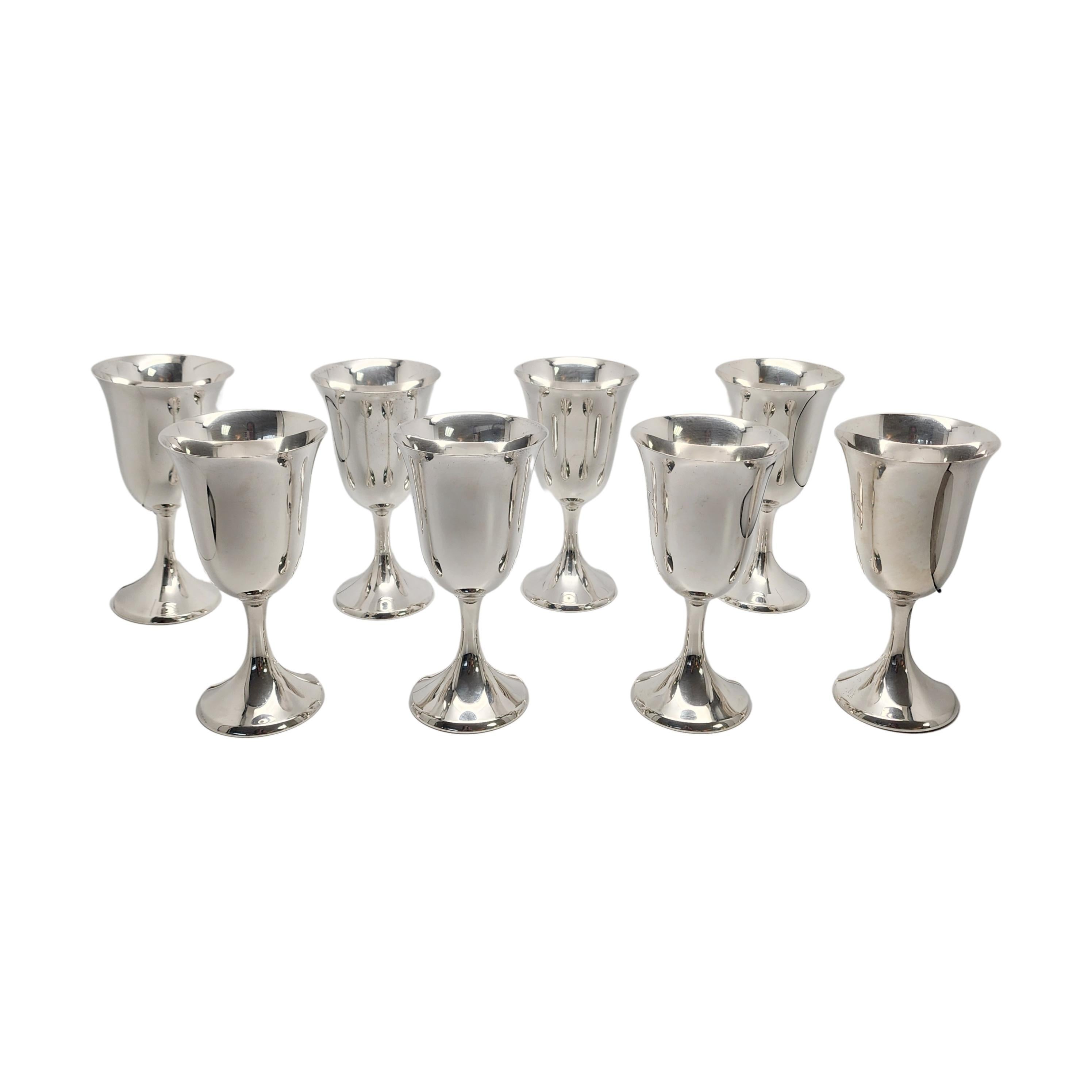 Set of 8 Cartier Sterling Silver Water Goblets w/Mono #16805 In Good Condition For Sale In Washington Depot, CT