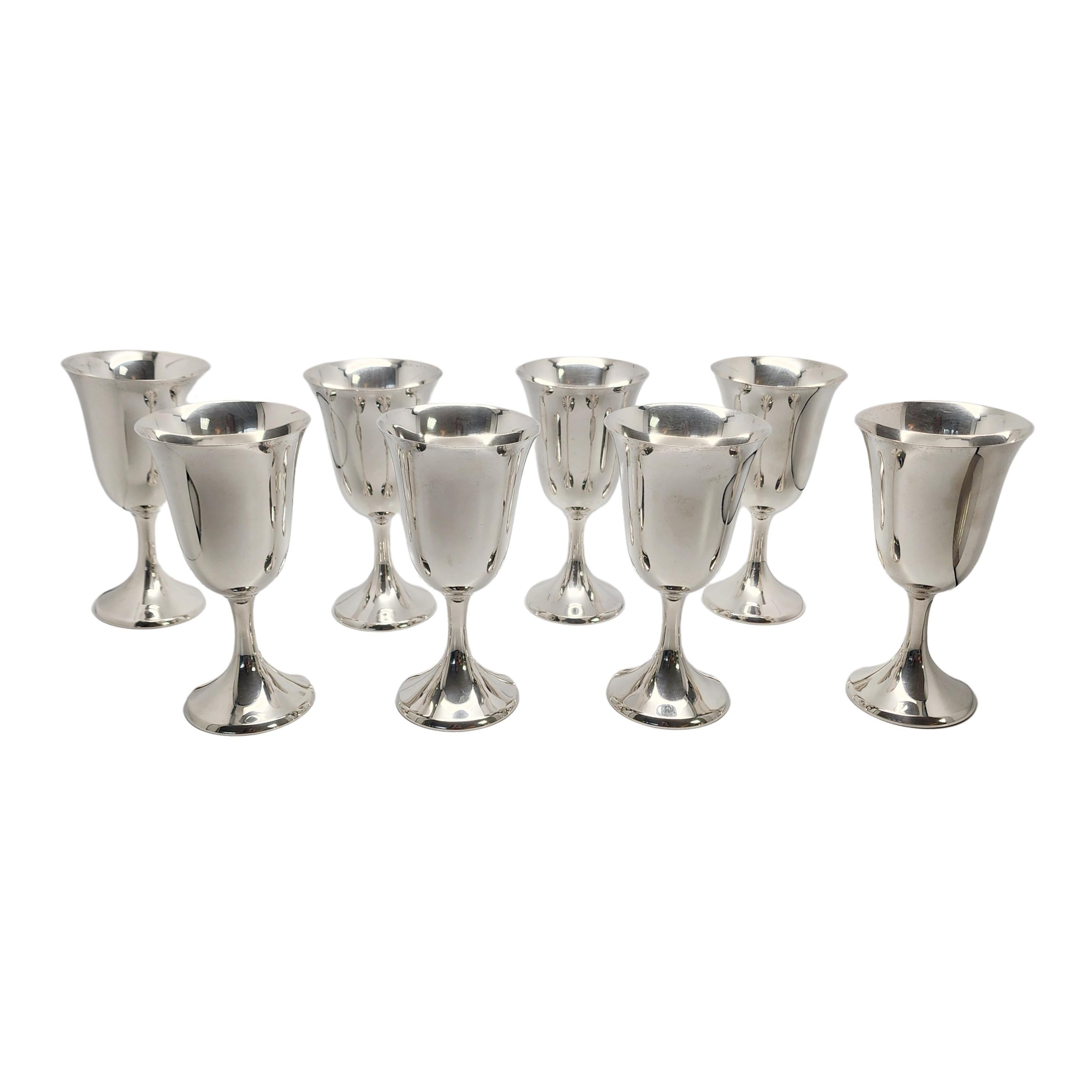 Women's Set of 8 Cartier Sterling Silver Water Goblets w/Mono #16805 For Sale