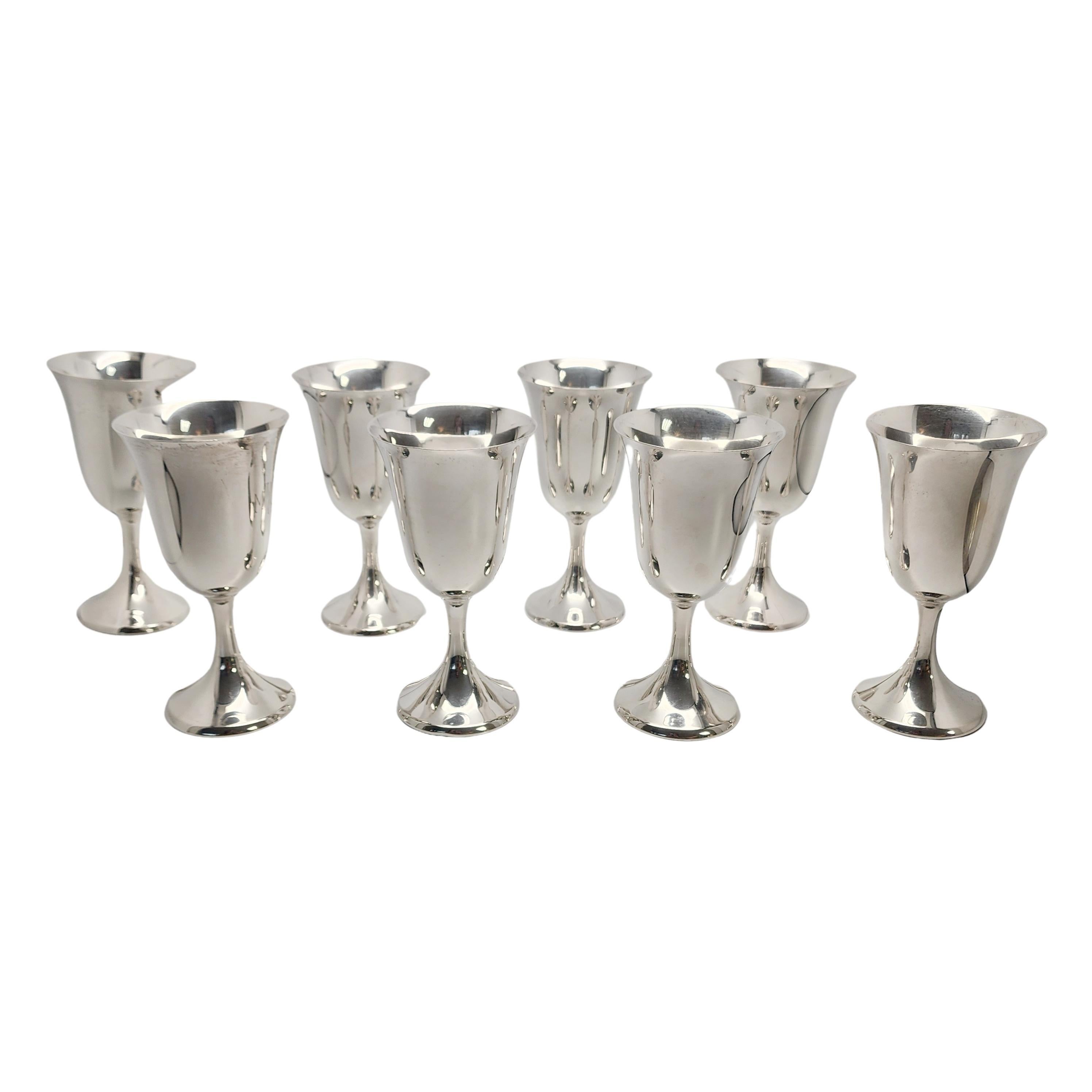 Set of 8 Cartier Sterling Silver Water Goblets w/Mono #16805 For Sale 1