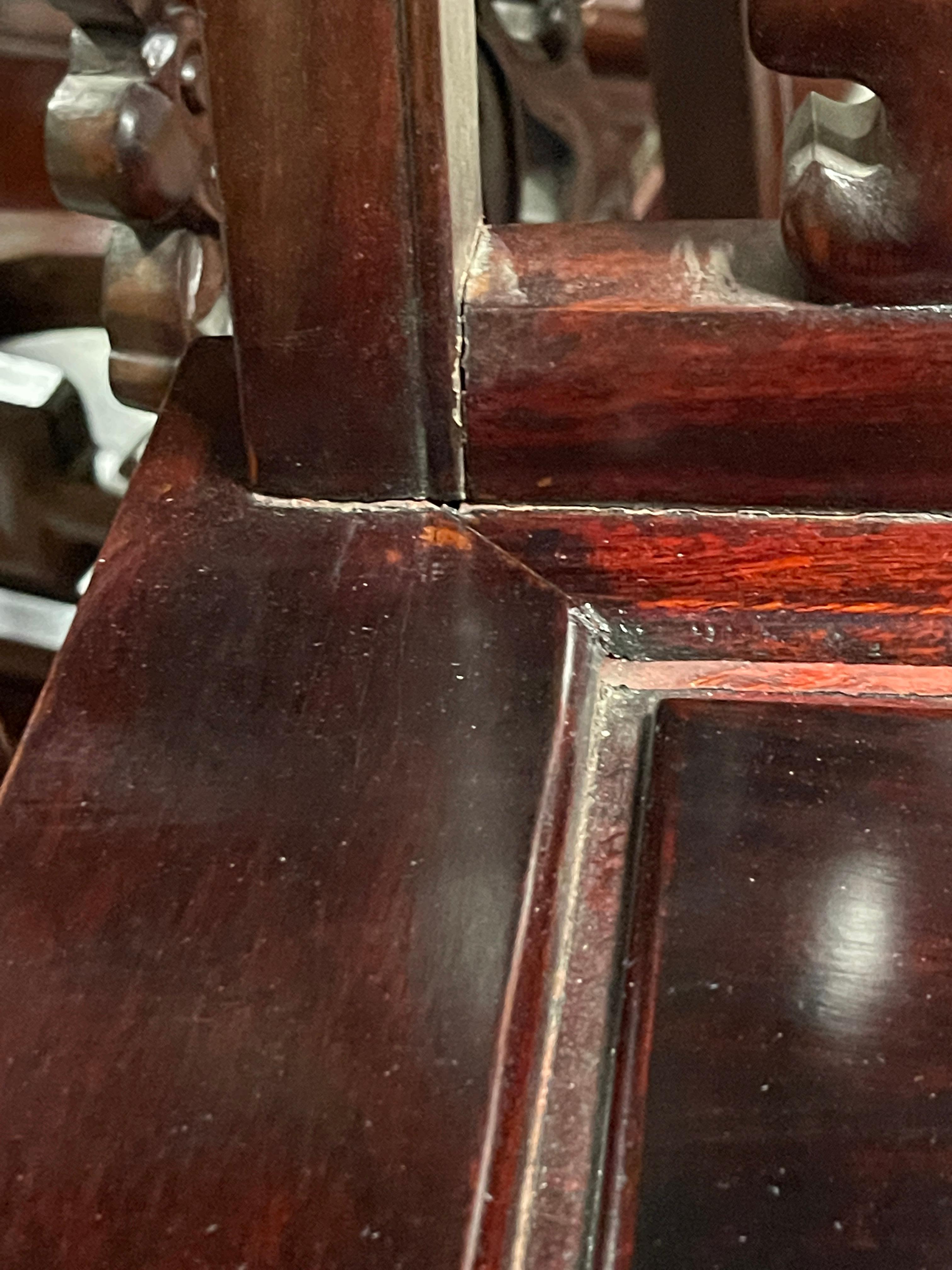 Set of 8 Carved Chinese Hardwood Chairs 10