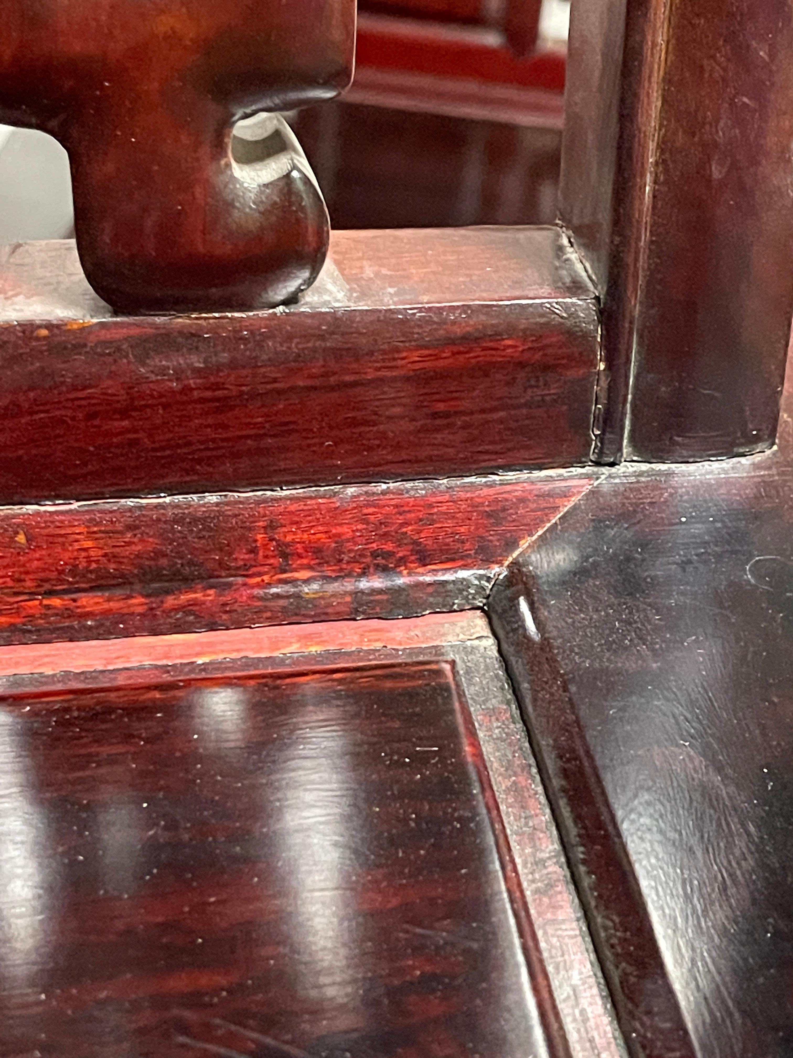 Set of 8 Carved Chinese Hardwood Chairs 11