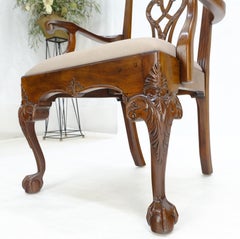 Set of 8 Carved Mahogany Chippendale Style Chairs by Henredon MINT!