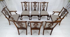 Set of 8 Carved Mahogany Chippendale Style Chairs by Henredon MINT!
