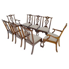 Set of 8 Carved Mahogany Chippendale Style Chairs by Henredon MINT!