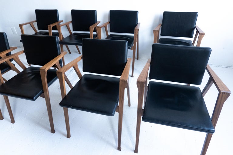 SET OF 4

Chair designed by Franco Albini in 1953. Relaunched in 2013.
Manufactured by Cassina in Italy. Each chair is signed with Cassina stamp.

Floating back seat, similar to Pierre Jeanneret Office Chair.

Beautiful and sculptural chair.