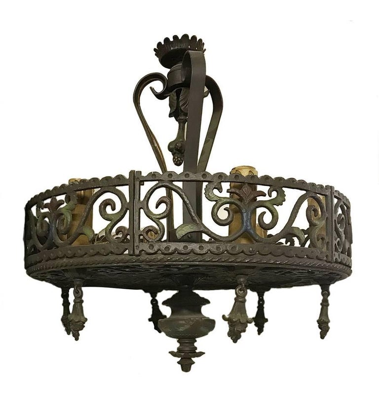 Set of 8 Cast Iron light Fixtures For Sale at 1stdibs