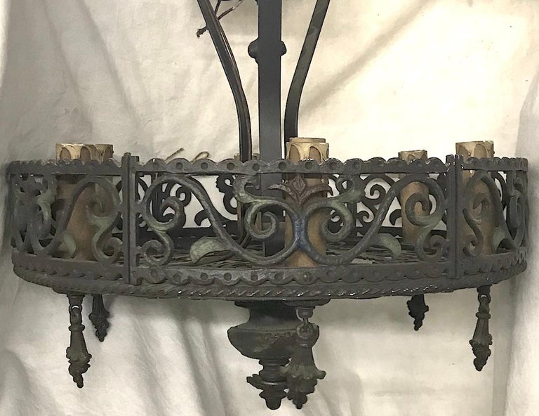 Set of 8 Cast Iron light Fixtures For Sale at 1stdibs