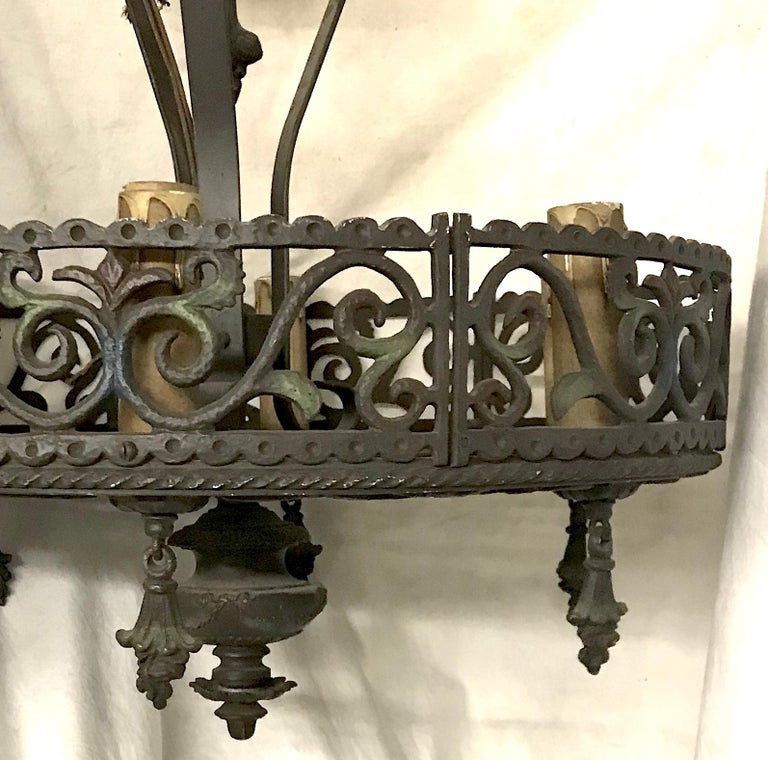 Set of 8 Cast Iron light Fixtures For Sale at 1stdibs