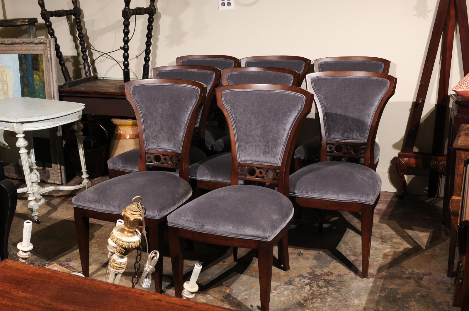 Set of 8 Century Furniture Company Fan Wood Side Dining Chairs For Sale 6