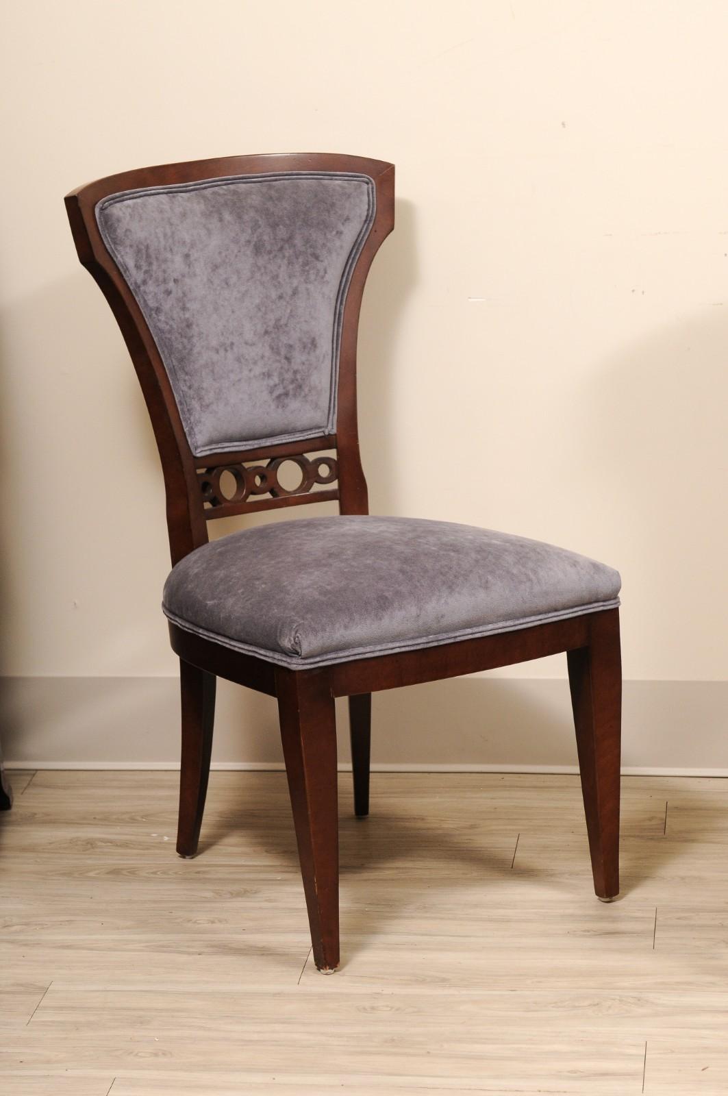 Modern Set of 8 Century Furniture Company Fan Wood Side Dining Chairs For Sale
