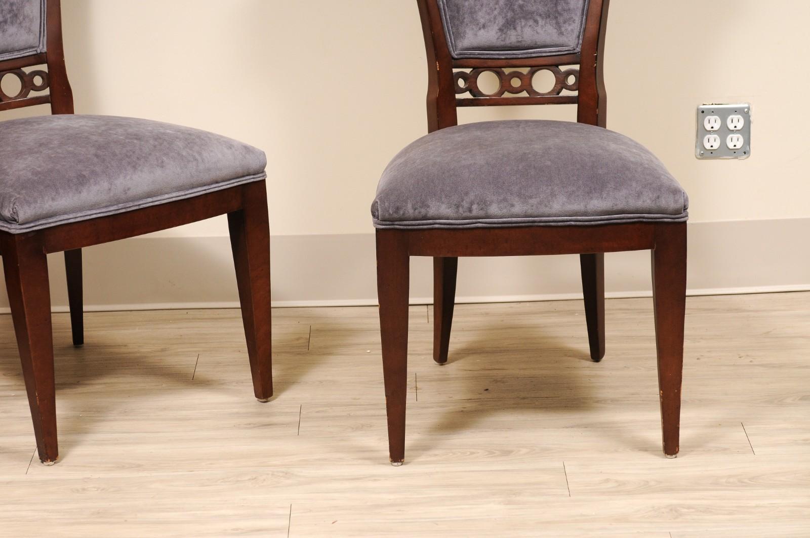 Hand-Crafted Set of 8 Century Furniture Company Fan Wood Side Dining Chairs For Sale