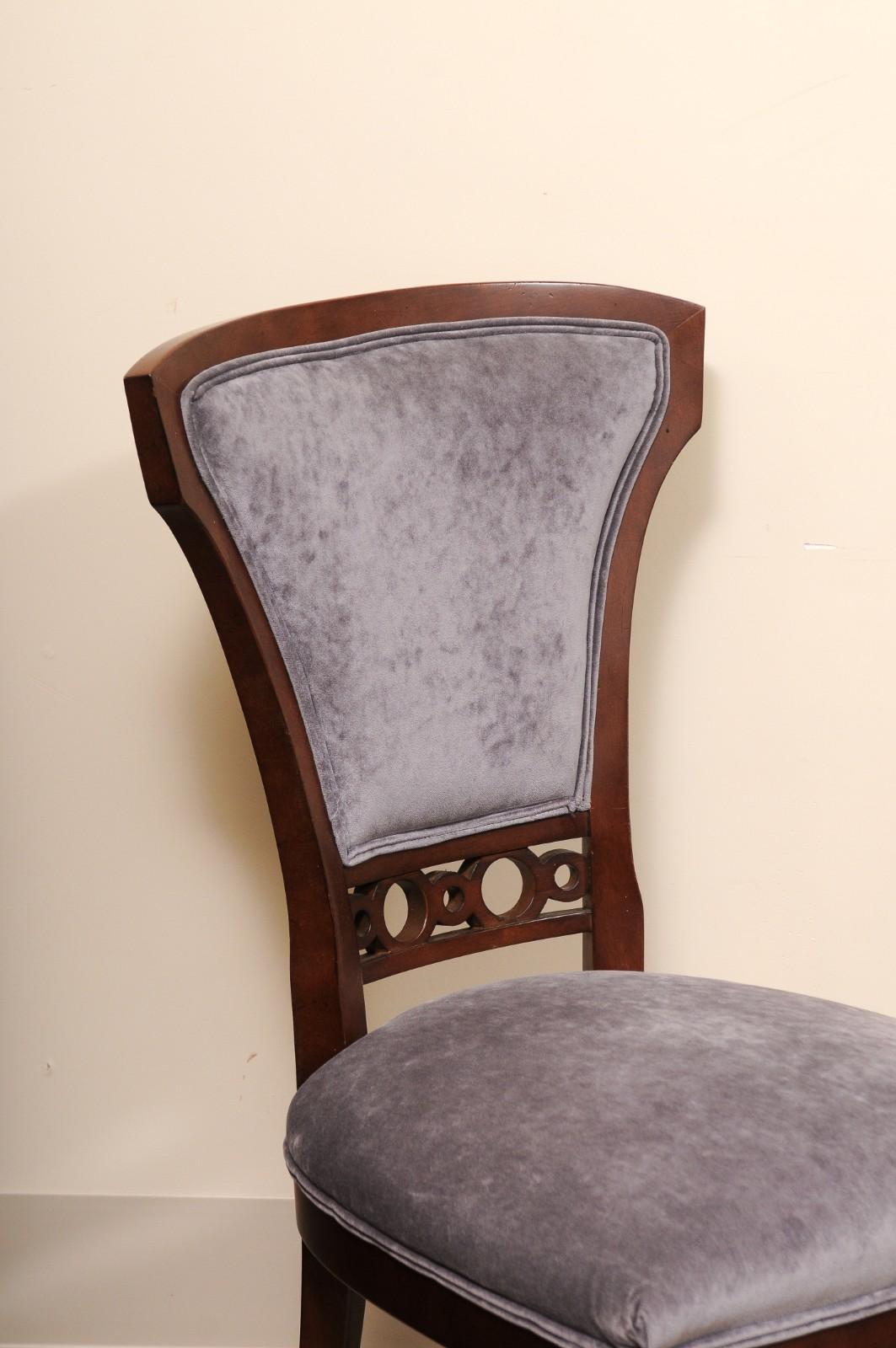 Contemporary Set of 8 Century Furniture Company Fan Wood Side Dining Chairs For Sale