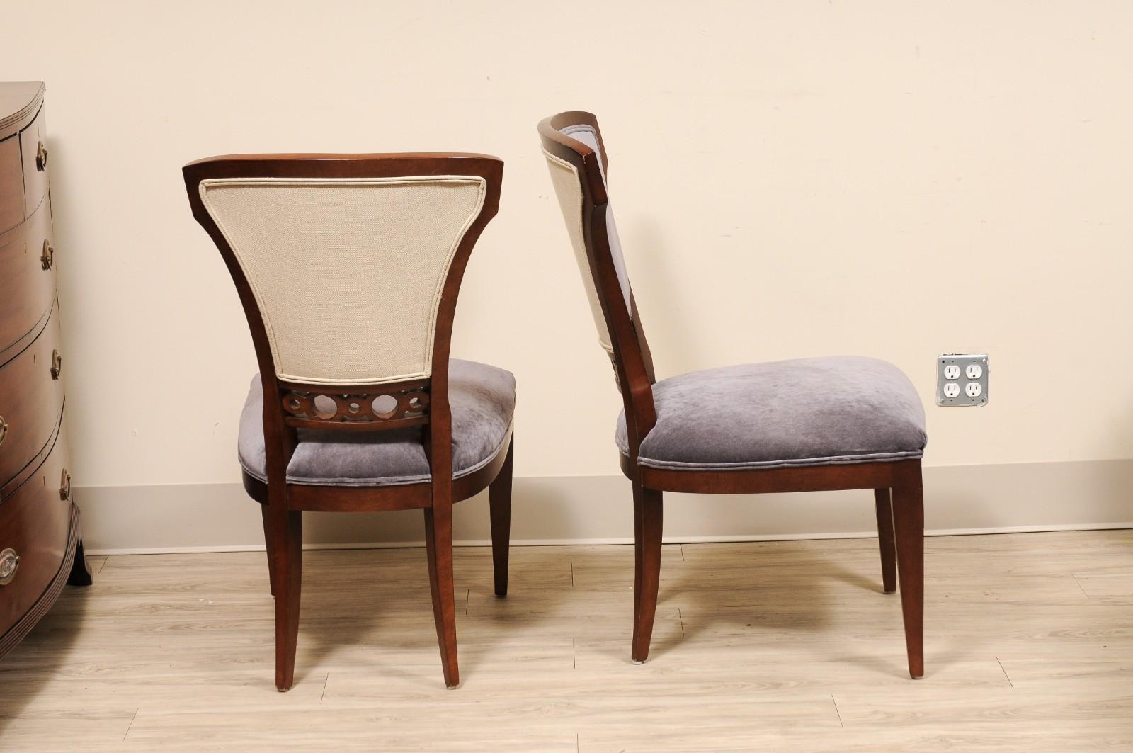 Set of 8 Century Furniture Company Fan Wood Side Dining Chairs For Sale 1
