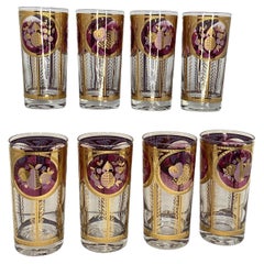 Set of 8 Cera Highball Glasses with Fruits