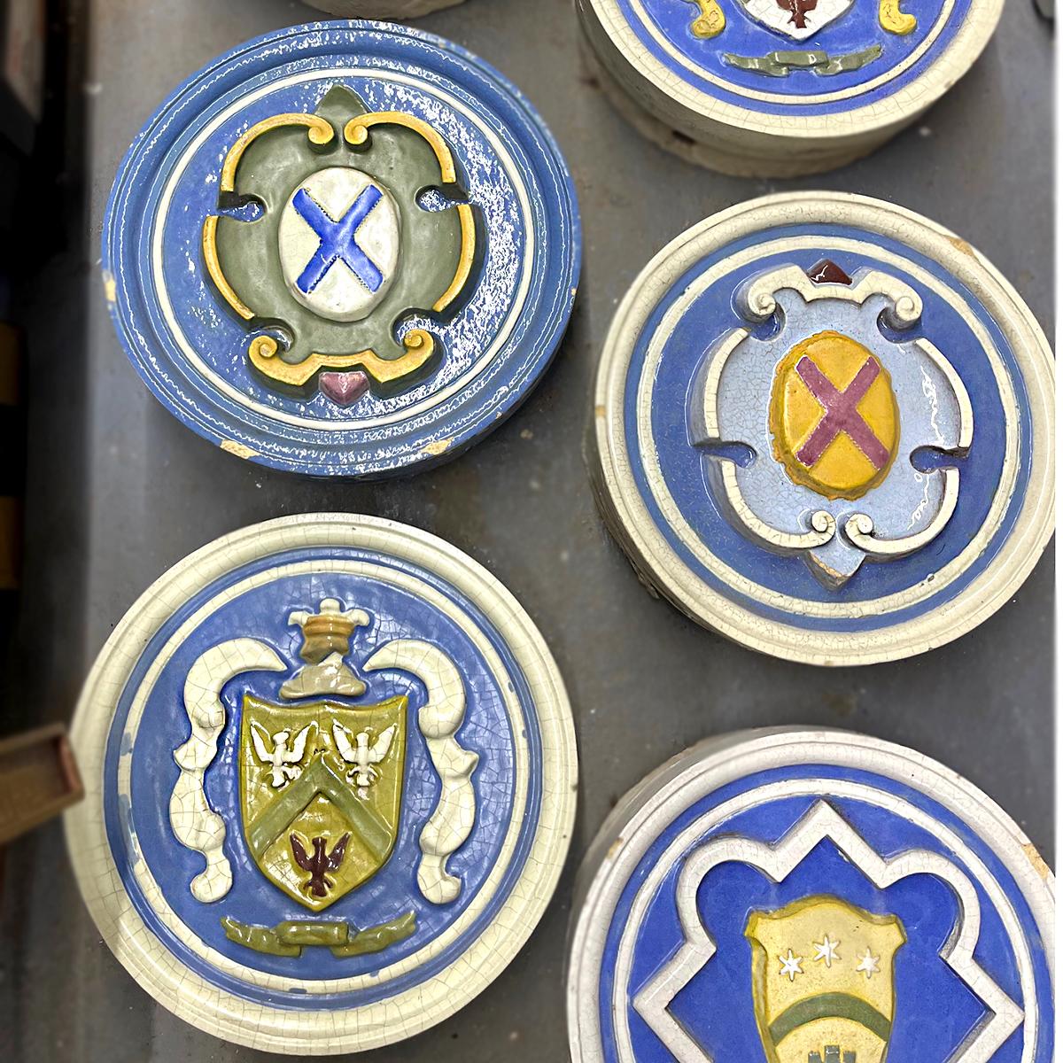 Early 20th Century Set of 8 Ceramic Architectural Roundels, Sold Individually For Sale