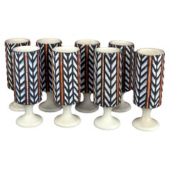 Set of 8 Ceramic Mugs by Roger Capron