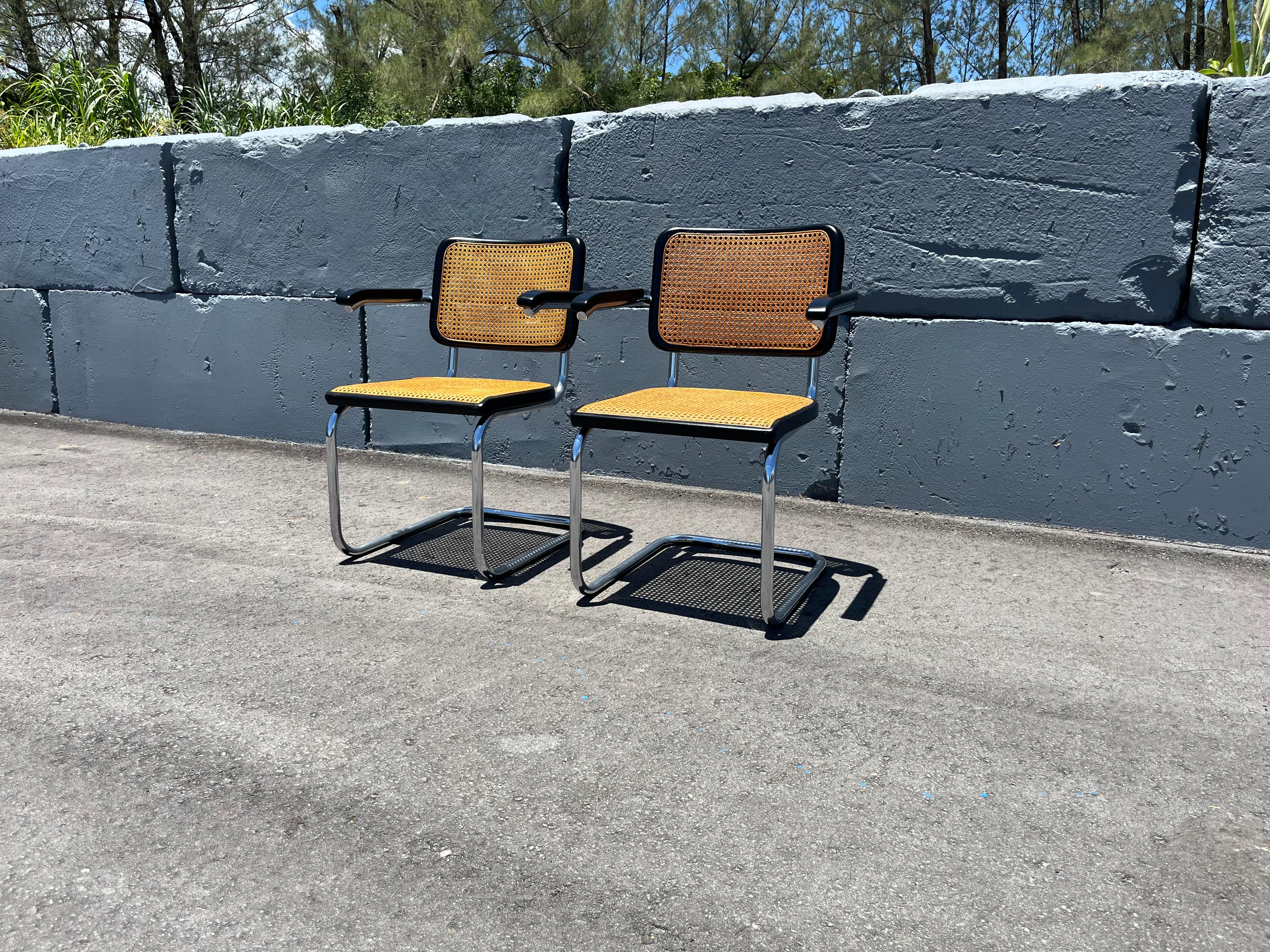 Satz von 8 Cesca B64 Rohrsesseln von Marcel Breuer für Thonet, Schwarz 1970er Jahre im Angebot 6