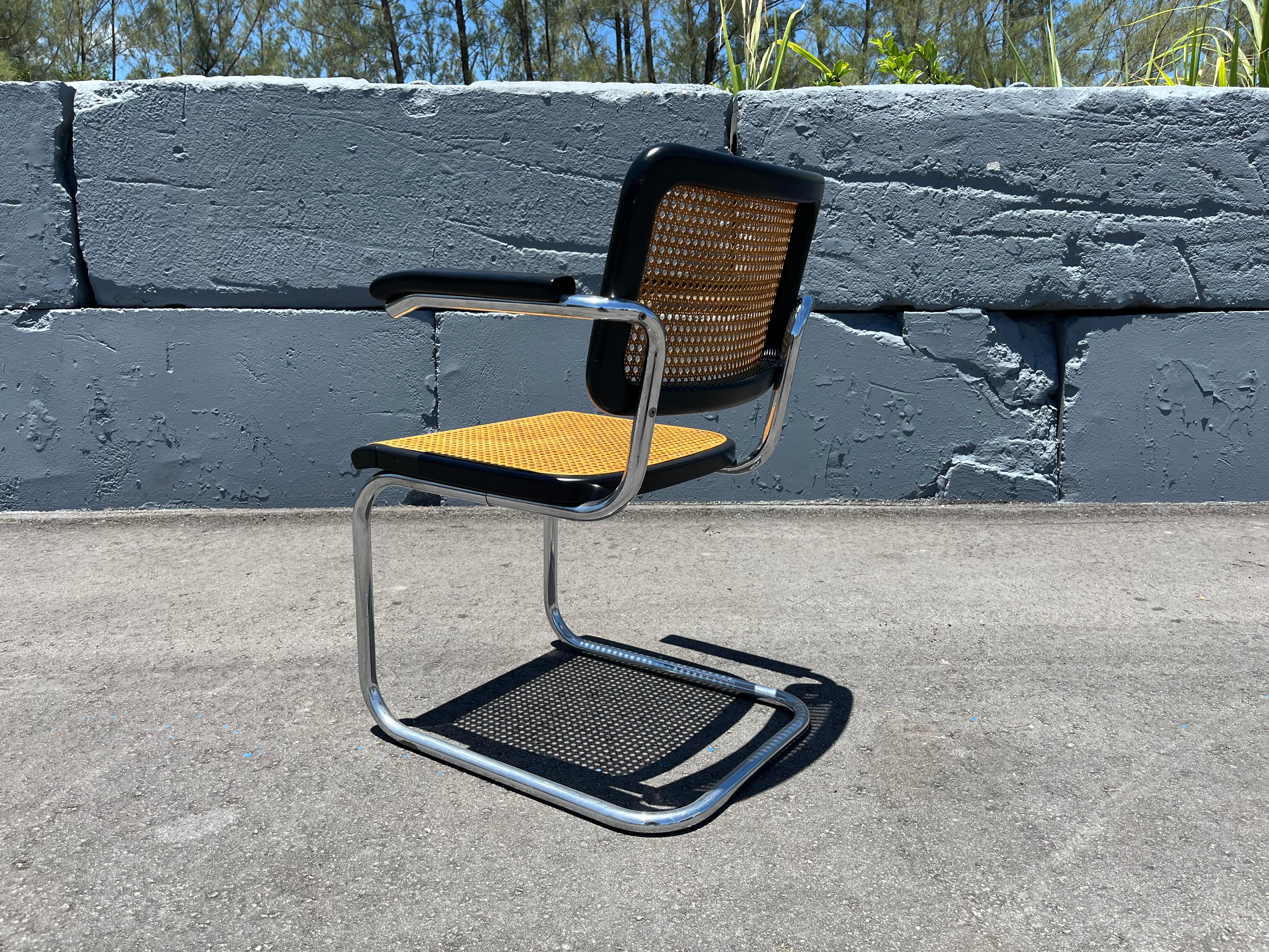 Satz von 8 Cesca B64 Rohrsesseln von Marcel Breuer für Thonet, Schwarz 1970er Jahre im Angebot 7