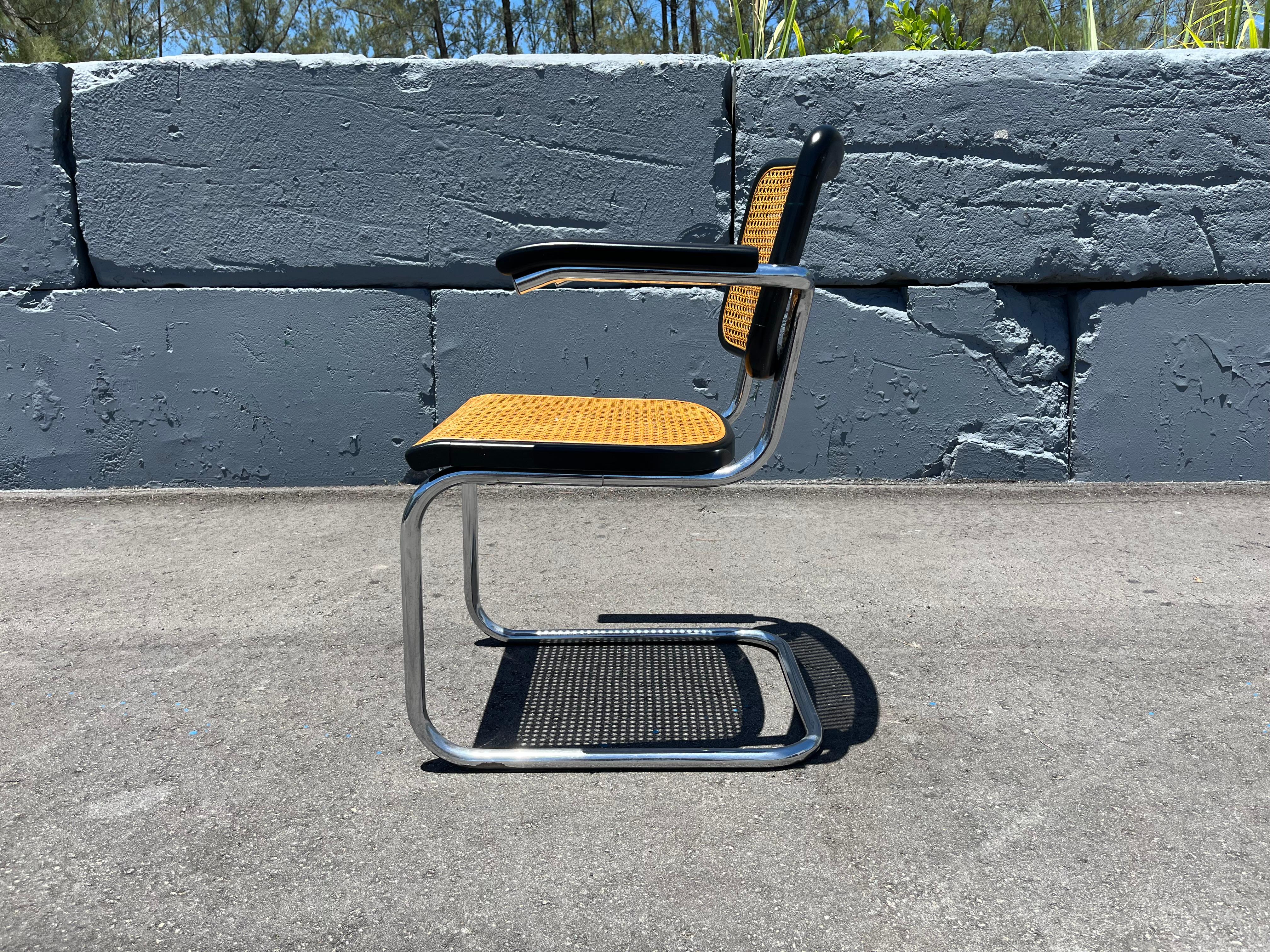 Satz von 8 Cesca B64 Rohrsesseln von Marcel Breuer für Thonet, Schwarz 1970er Jahre im Angebot 8