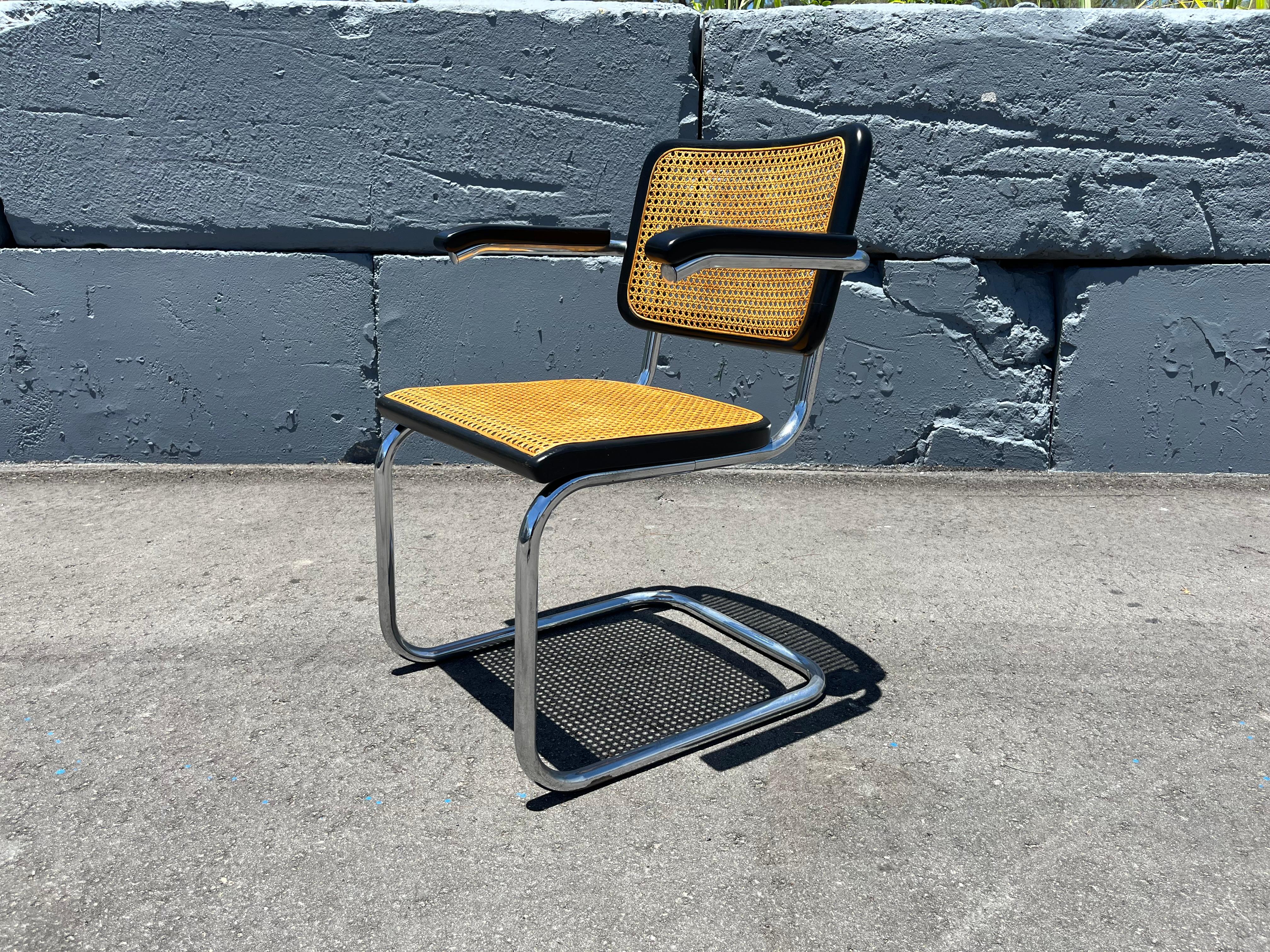 Satz von 8 Cesca B64 Rohrsesseln von Marcel Breuer für Thonet, Schwarz 1970er Jahre im Angebot 9
