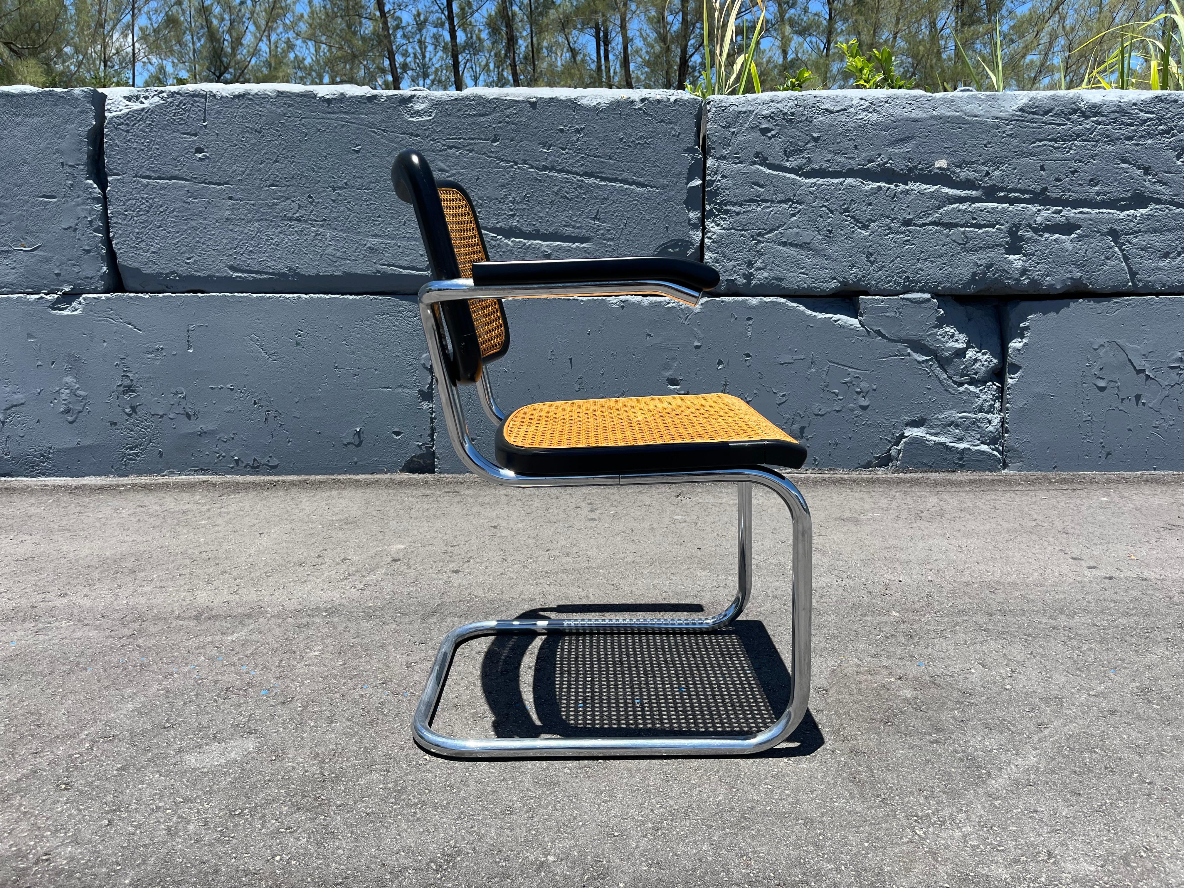 Satz von 8 Cesca B64 Rohrsesseln von Marcel Breuer für Thonet, Schwarz 1970er Jahre im Angebot 11