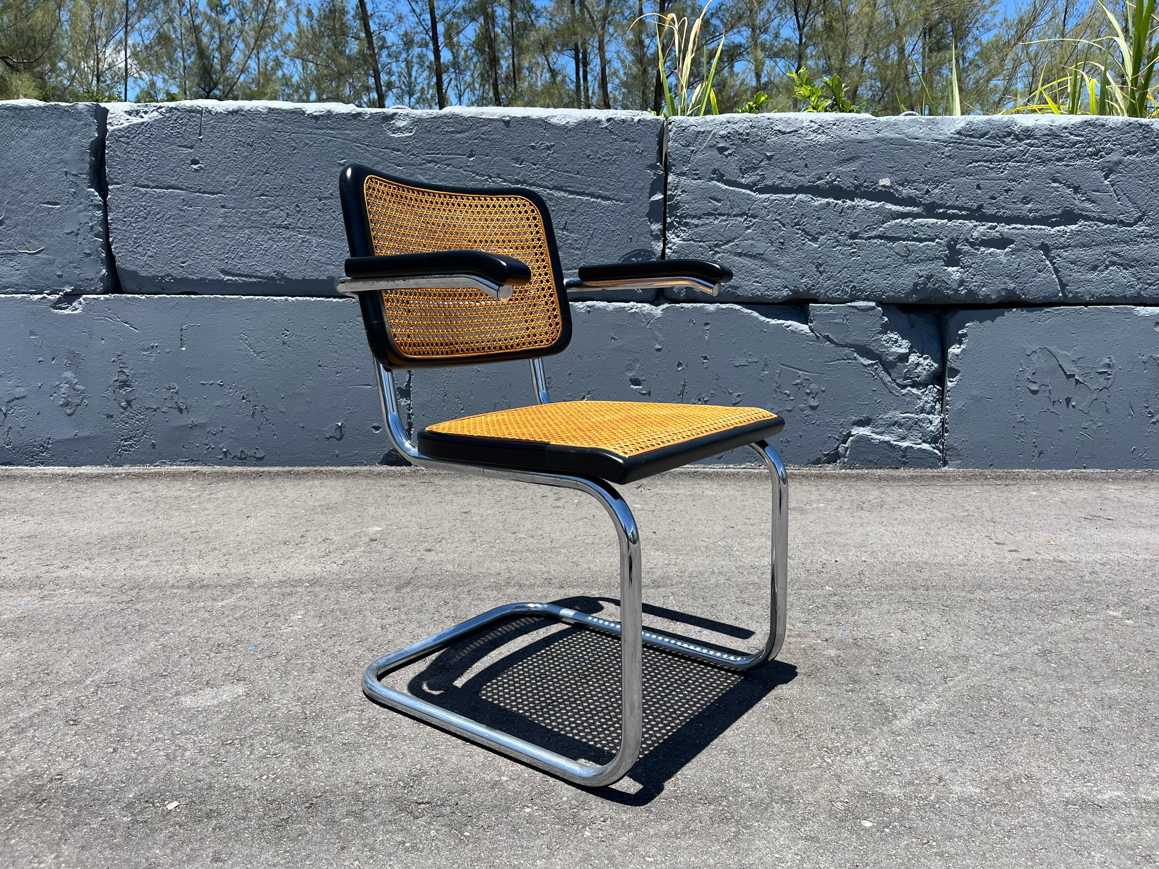 Satz von 8 Cesca B64 Rohrsesseln von Marcel Breuer für Thonet, Schwarz 1970er Jahre im Angebot 12