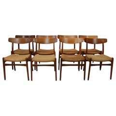 Set of 8 CH23 dining chairs by Hans Wegner and Carl Hansen & Son, 1950s