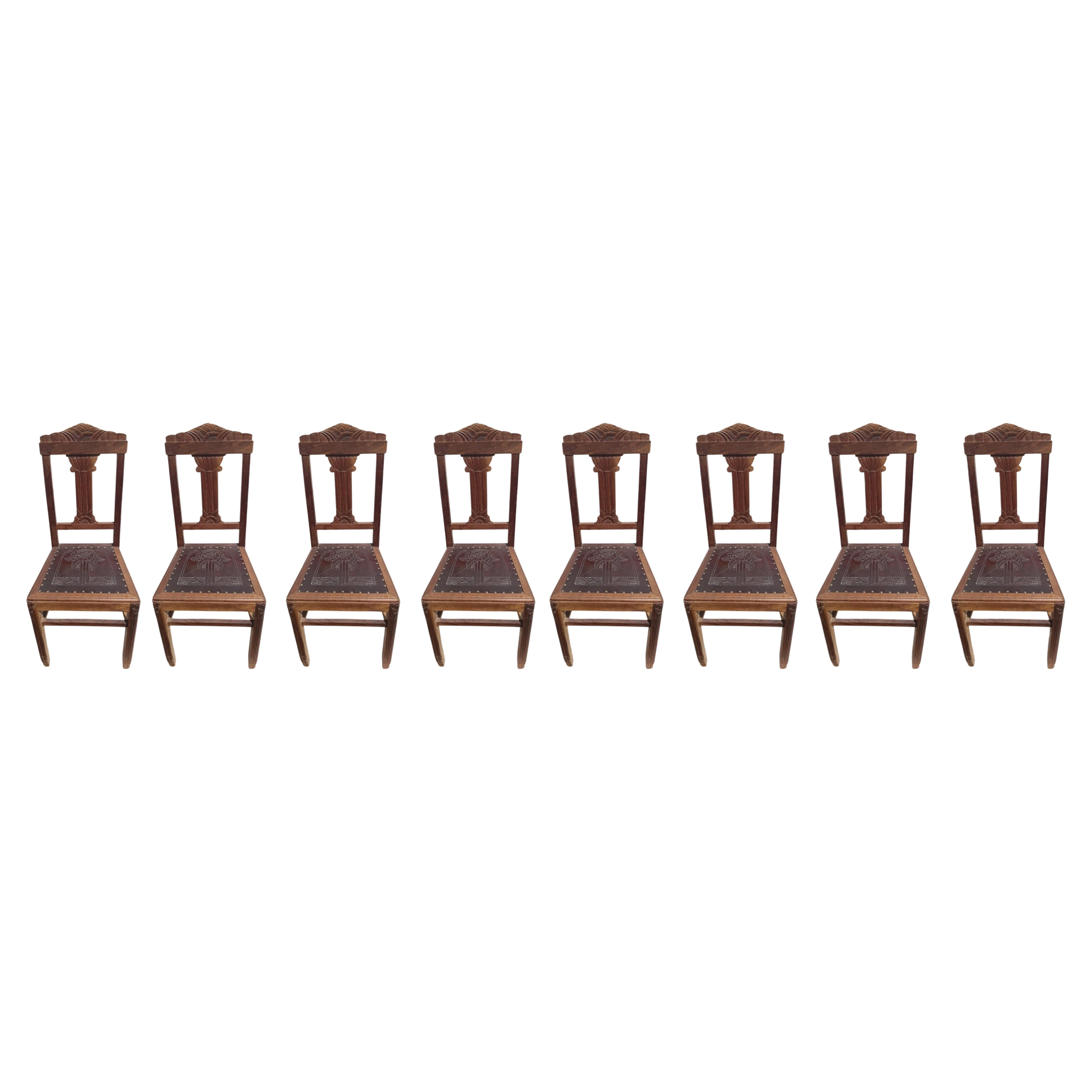 Set of 8 Chairs, 20th Century Art Deco