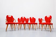 Set of 8 Chairs and 2 Armchairs, Italy, 1950s - New Upholstery