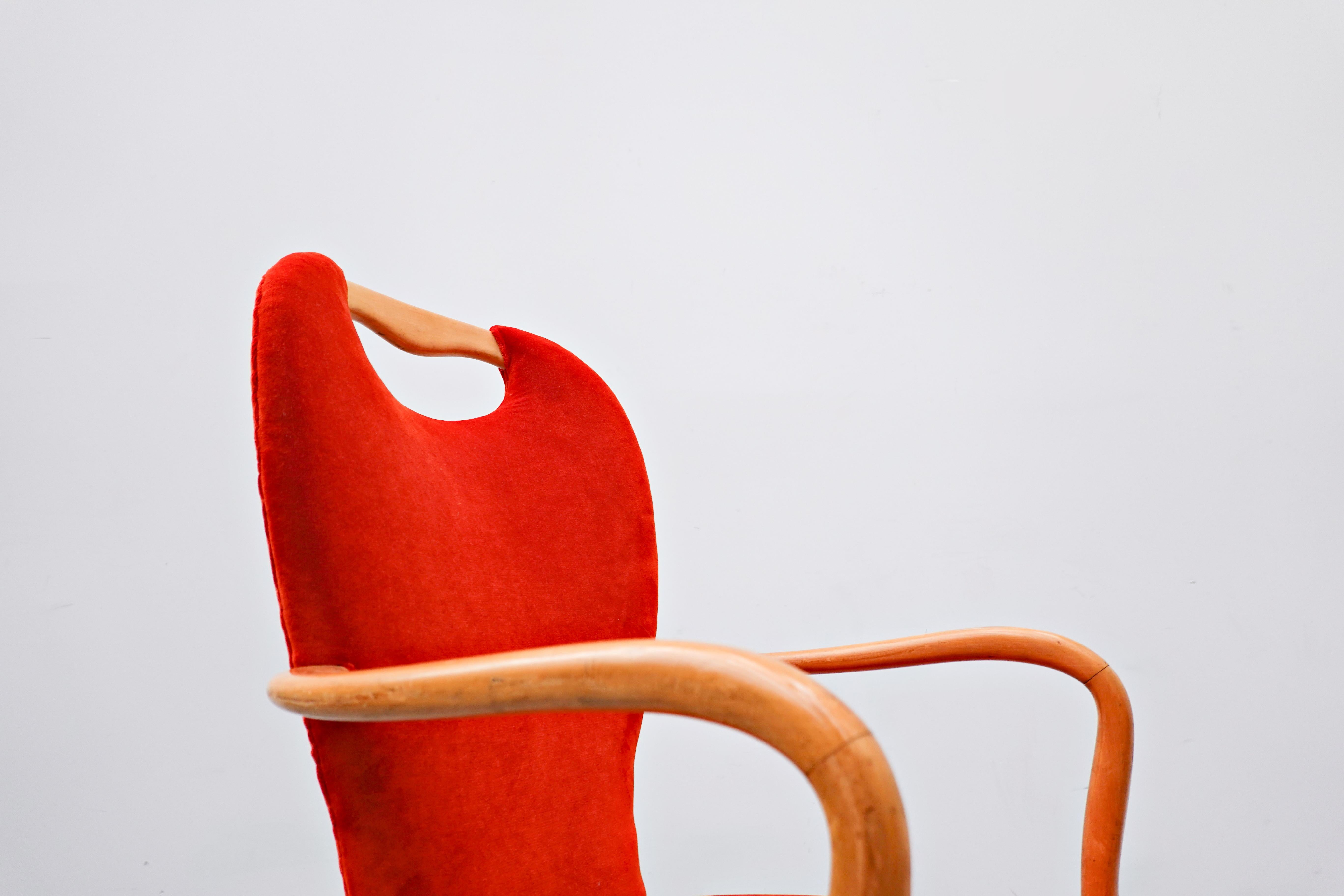 Bois Ensemble de 8 chaises et 2 fauteuils, Italie, années 1950, neuf tissu d'ameublement en vente