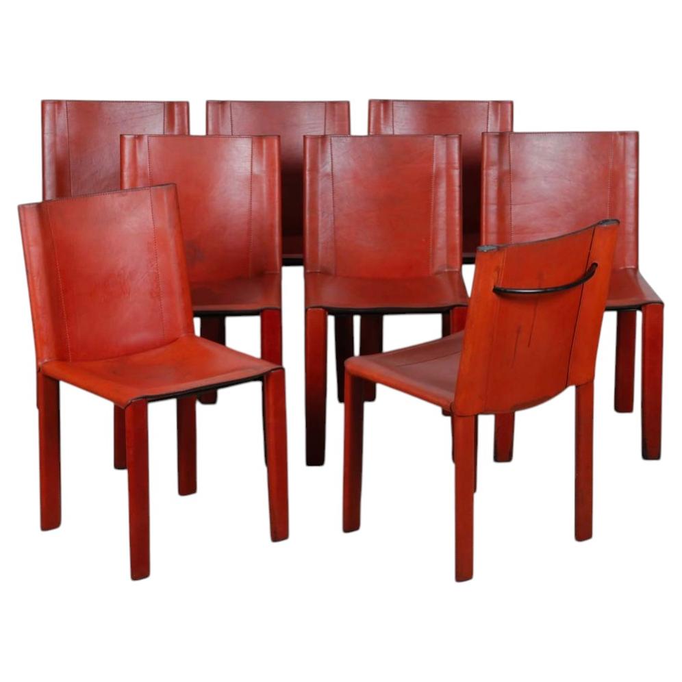 Set of 8 chairs by Carlo Bartoli for Matteo Grassi, 1980